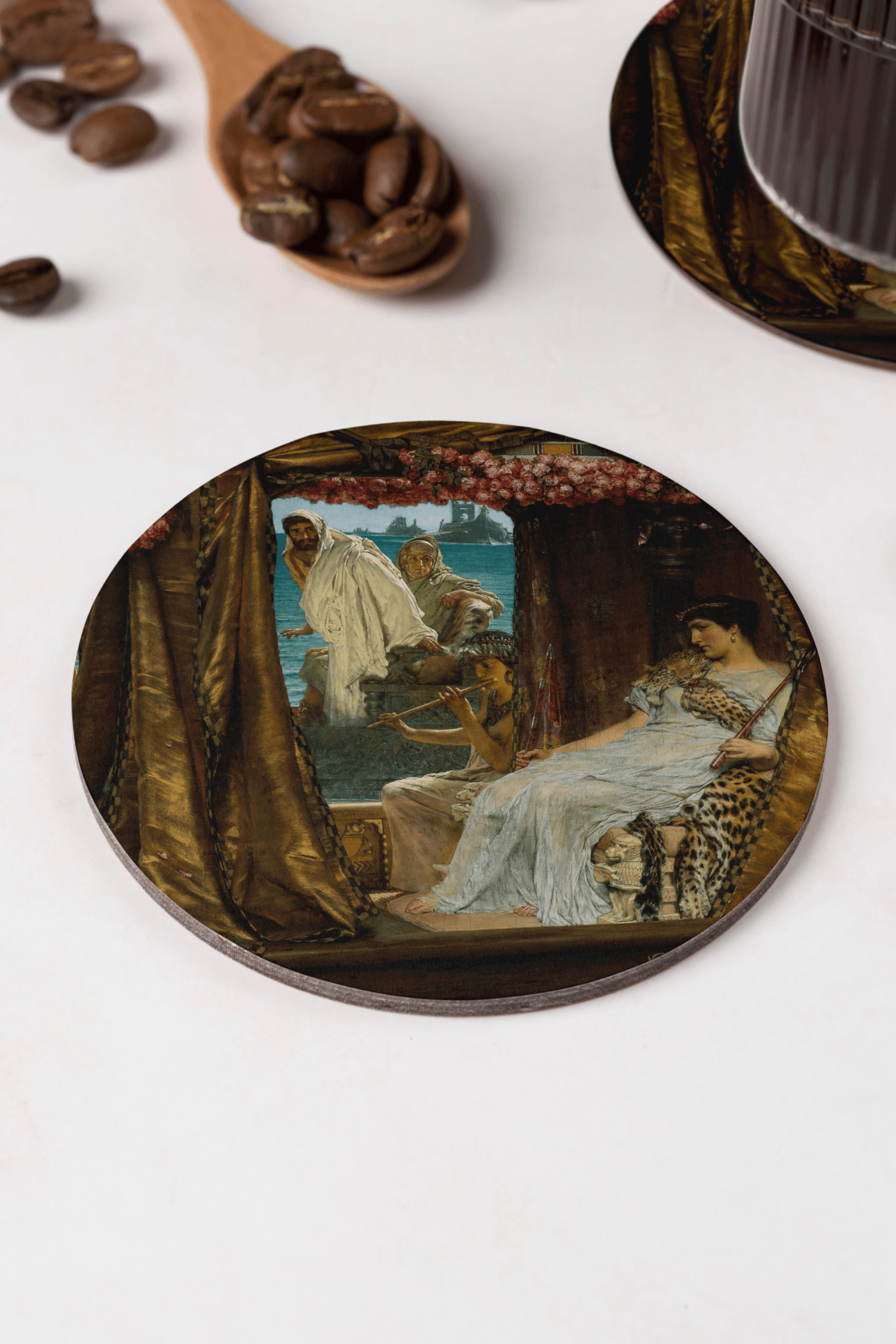 Sir Lawrence Alma Tadema - Marc Antony ve Kleopatra Bardak Altlığı