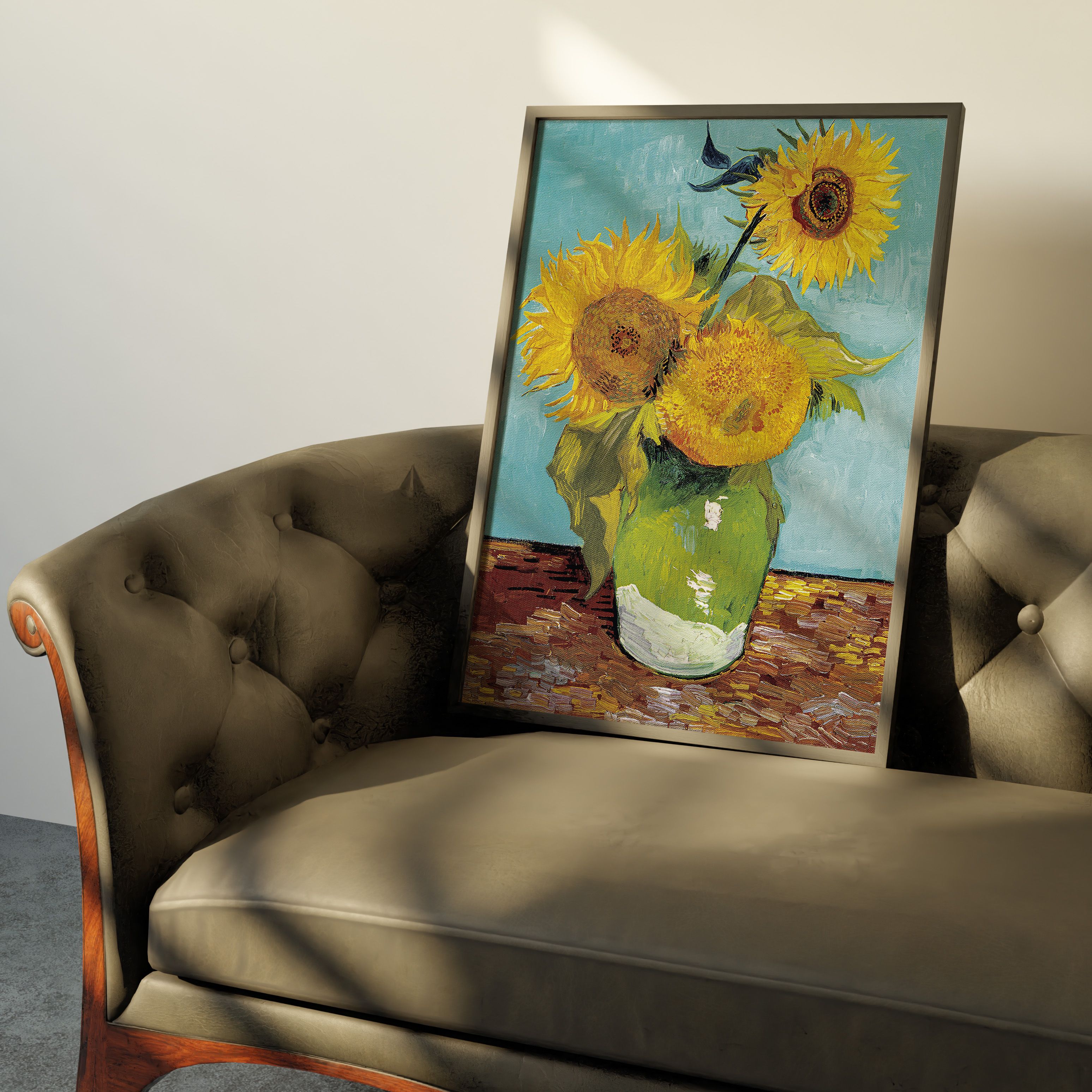 Vincent van Gogh - Üç Ayçiçekli Vazo Poster (Vase with Three Sunflowers)