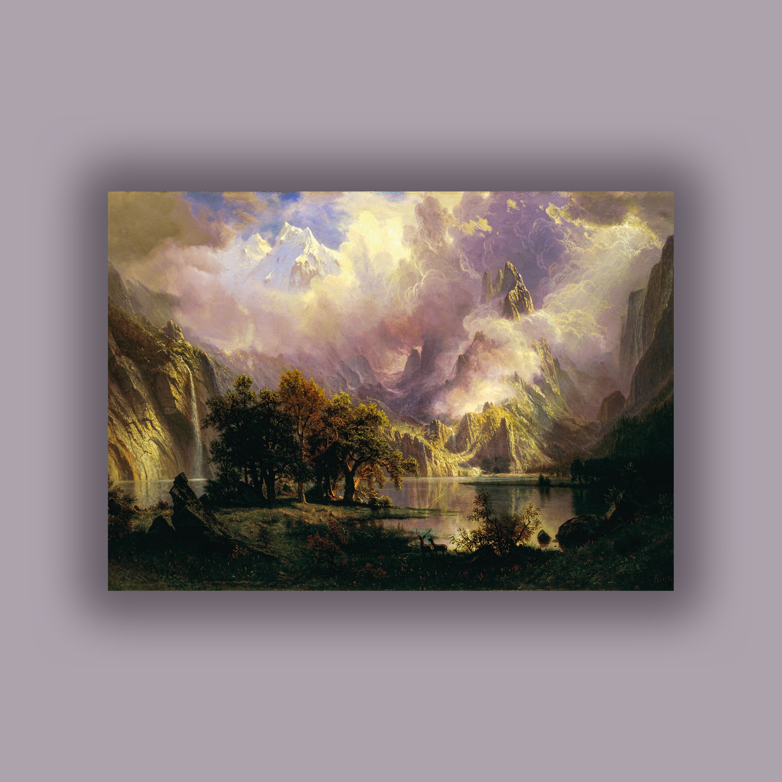 Albert Bierstadt - Kayalık Dağ Manzarası Poster