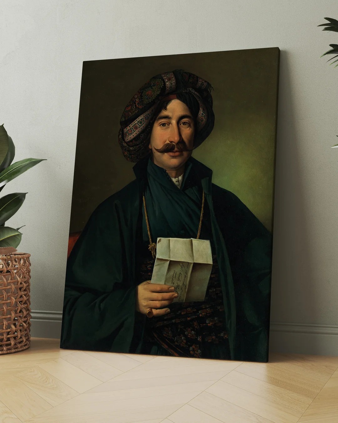 Giuseppe Tominz - Osmanlı Kıyafetli Erkek Kanvas Tablo