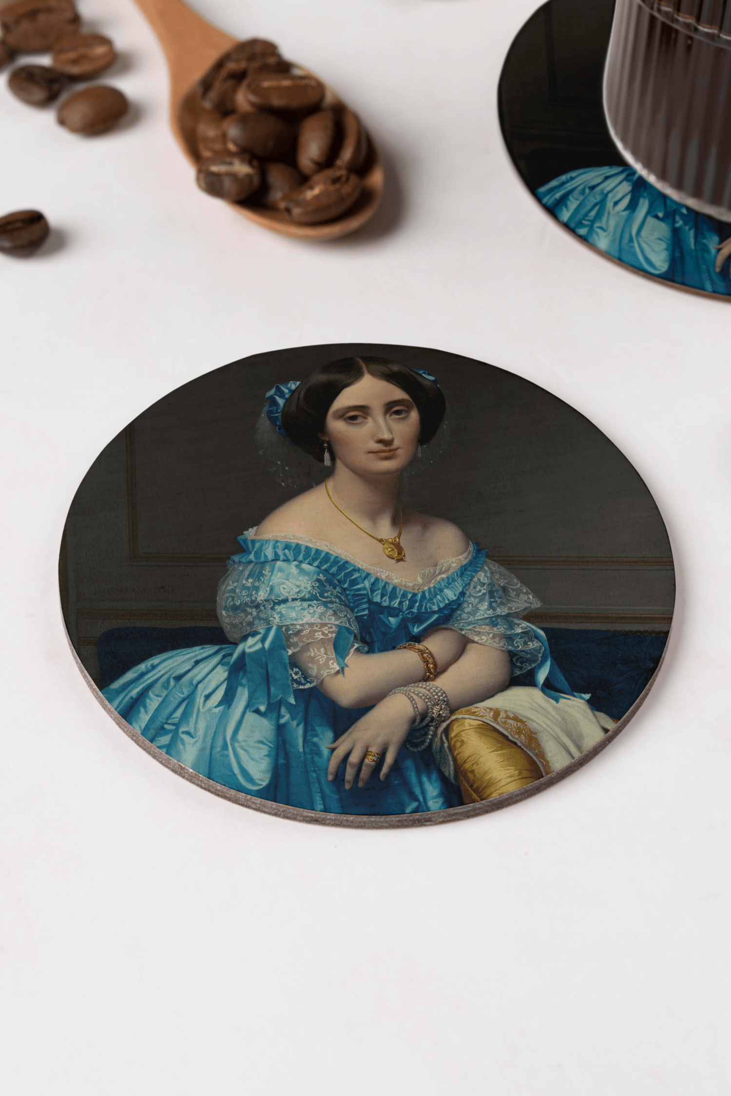 Jean Auguste Dominique Ingres - Broglie Prensesi  Bardak Altlığı