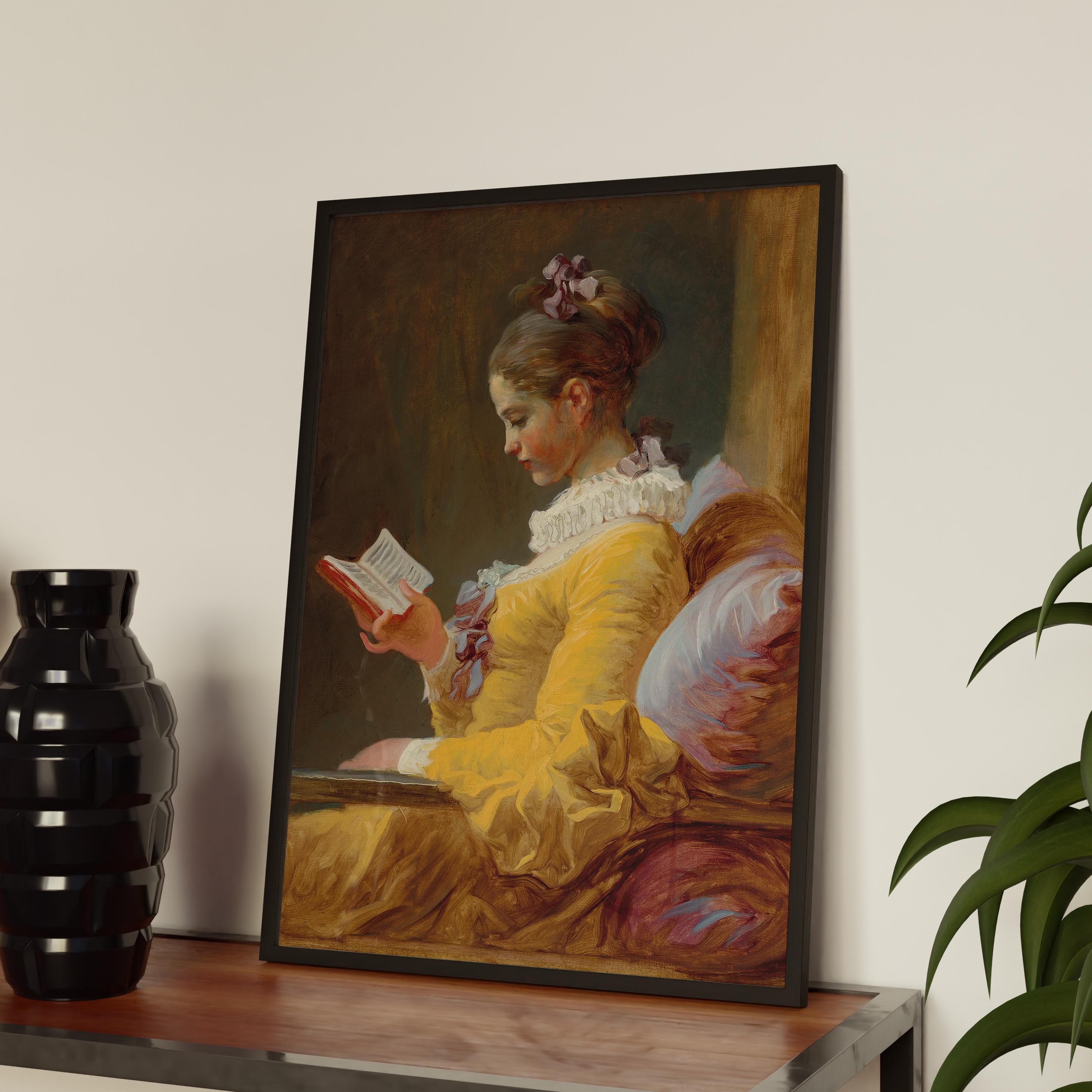 Jean-Honoré Fragonard - Okuyan Genç Kız Posteri