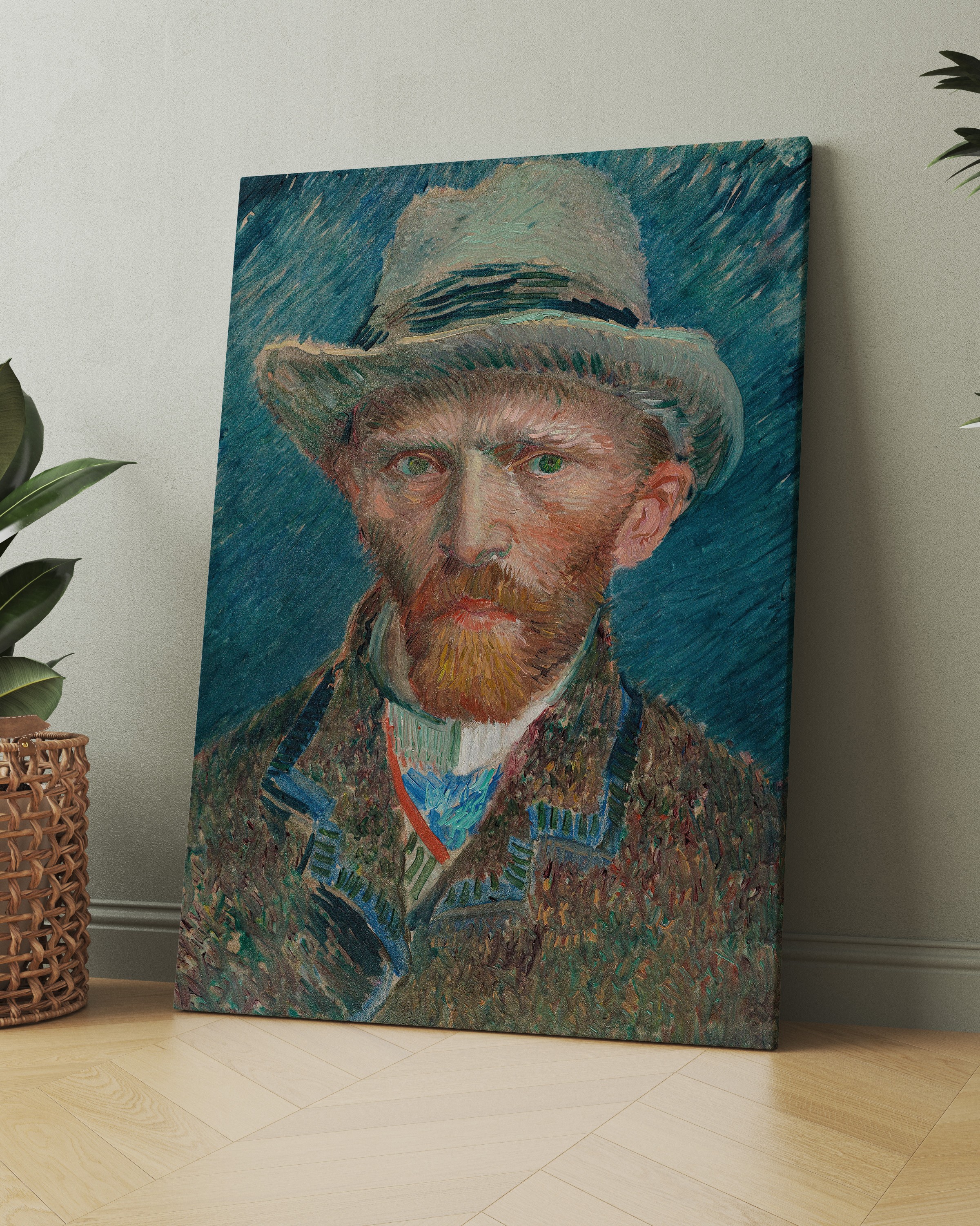 Vincent van Gogh - Gri Keçe Şapkalı Otoportre Kanvas Tablo