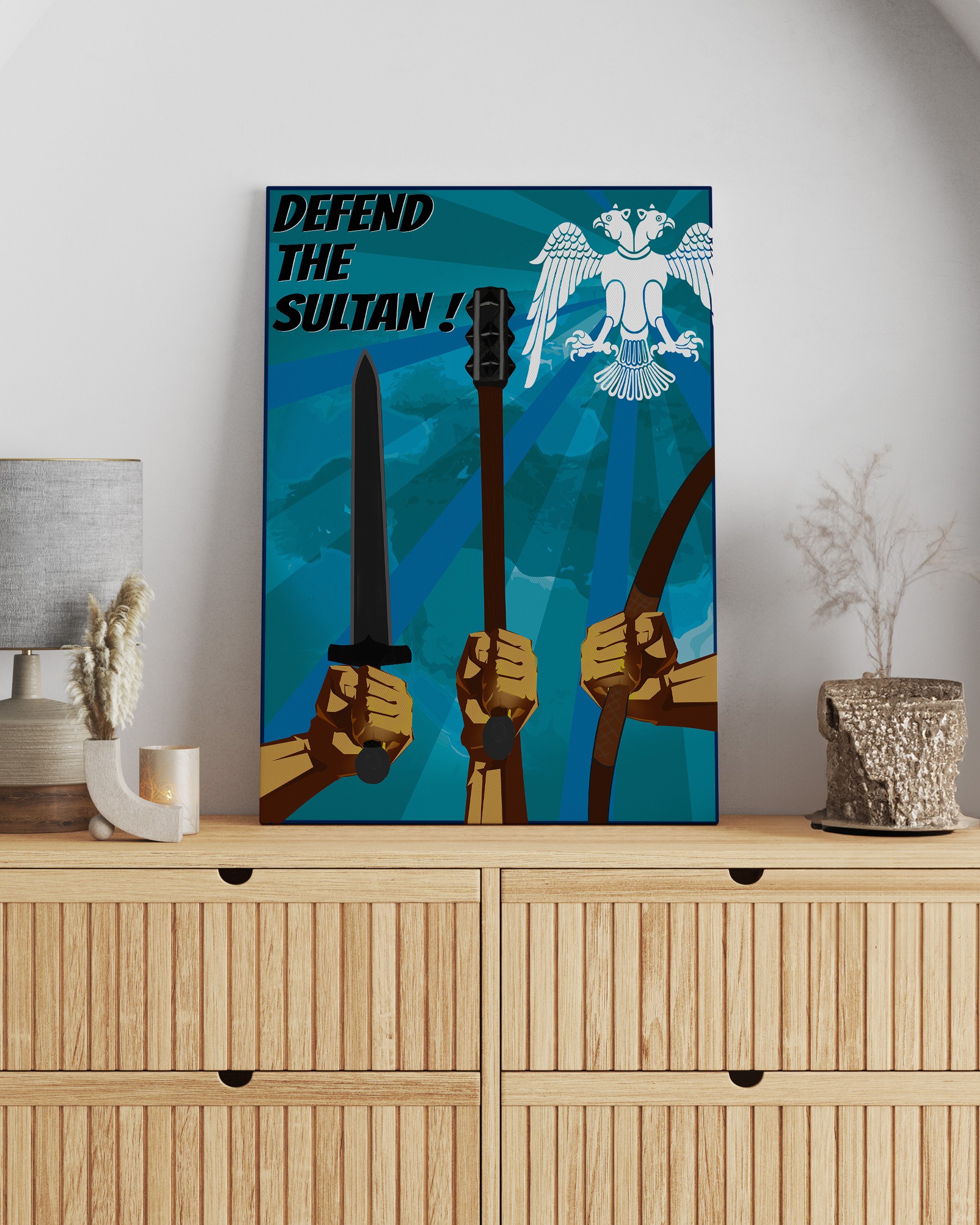Defend The Sultan - Selçuklu Özel Tasarım Kanvas Tablo