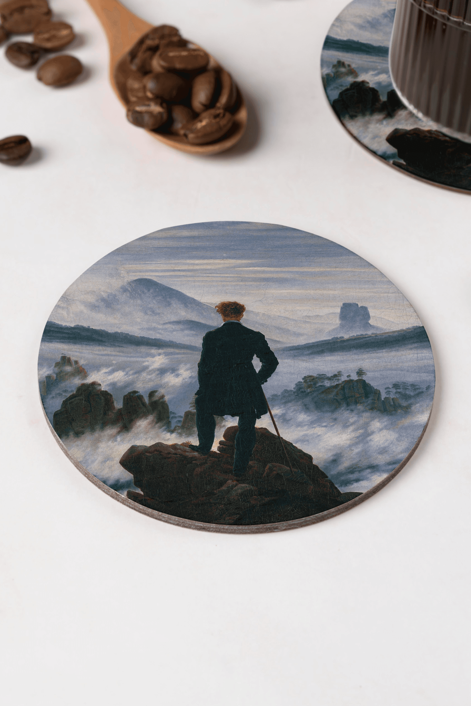 Caspar David Friedrich - Bulutların Üzerinde Yolculuk Bardak Altlığı