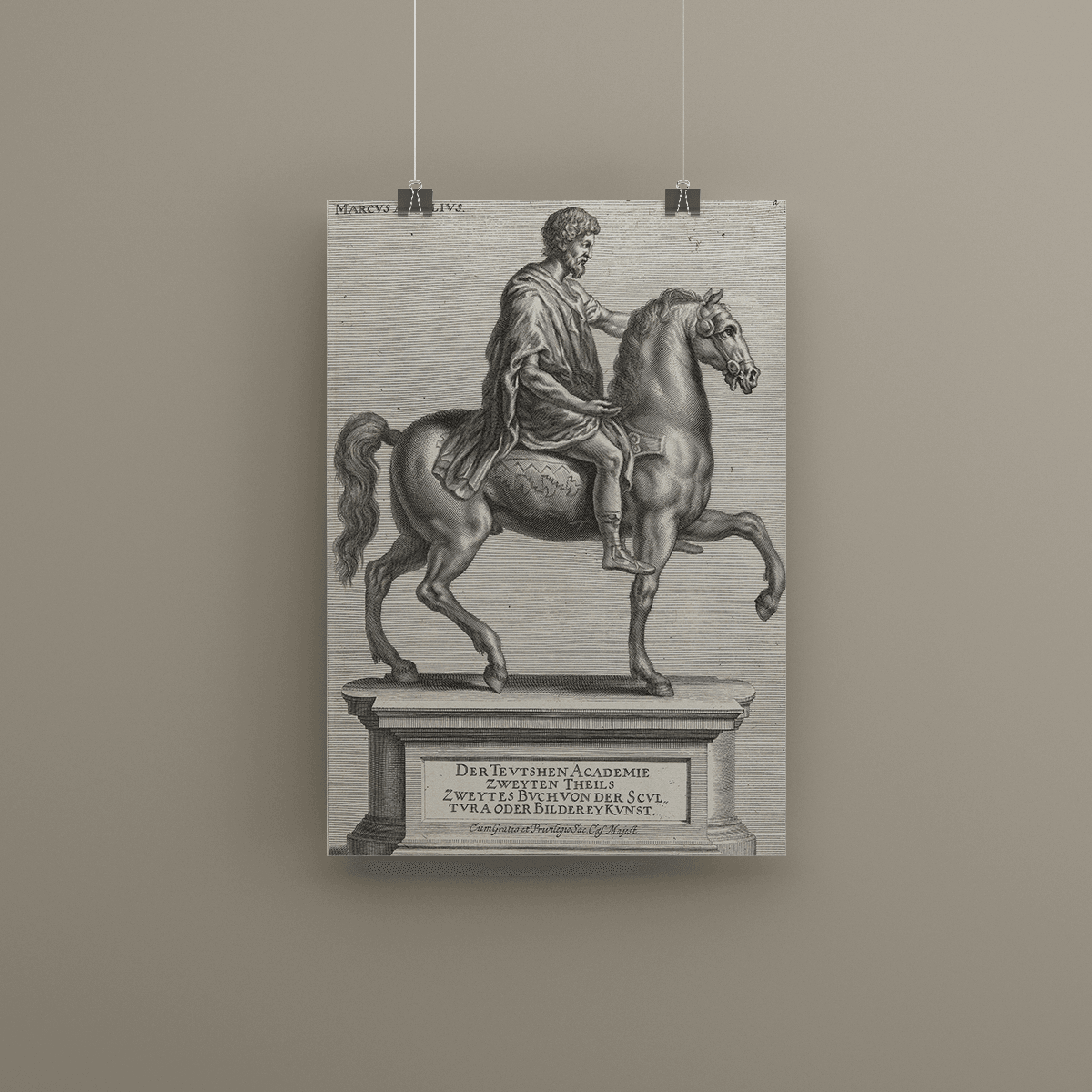 Marcus Aurelius Gravür Poster  -  Richard Collin