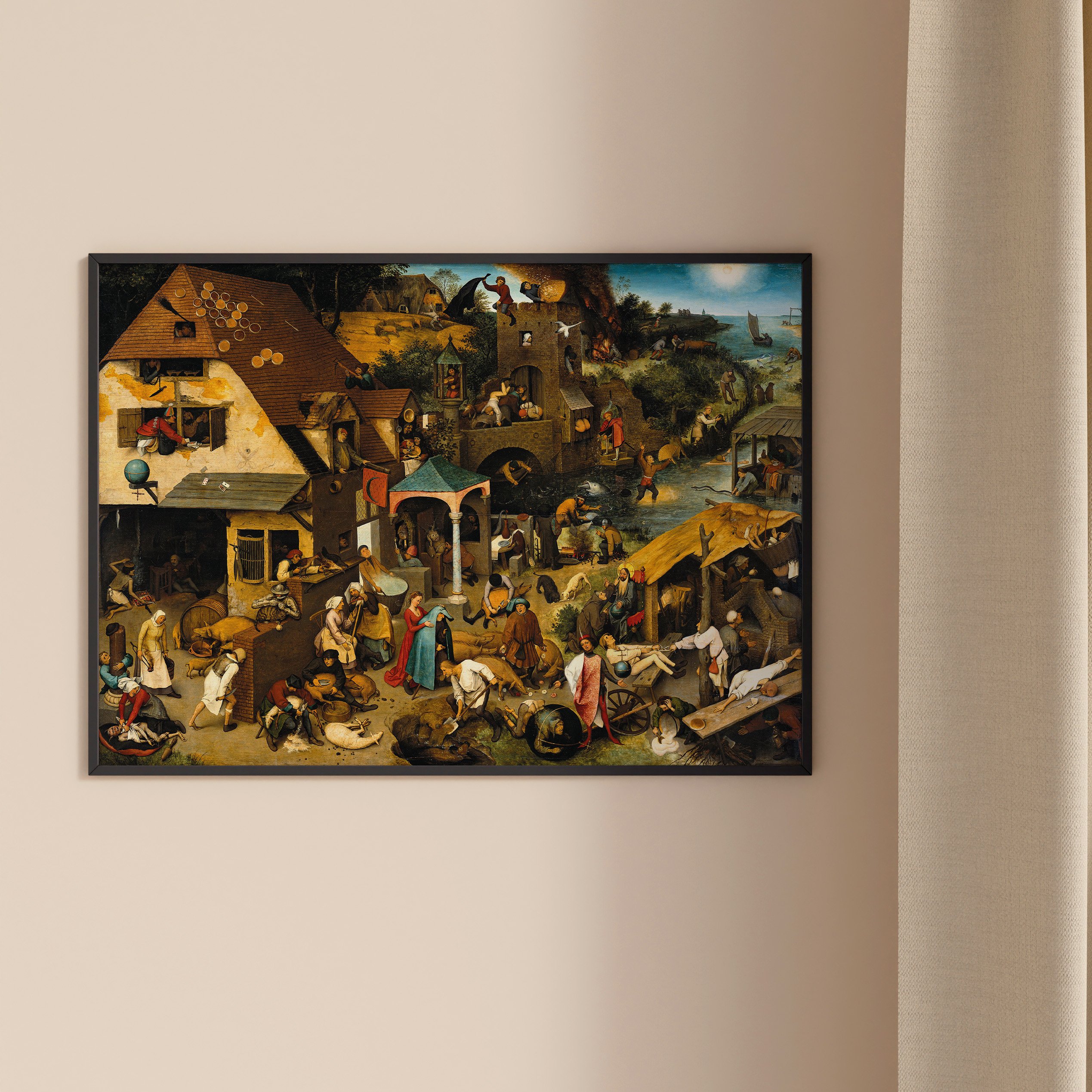 Pieter Brueghel - Felemenk Atasözleri Poster