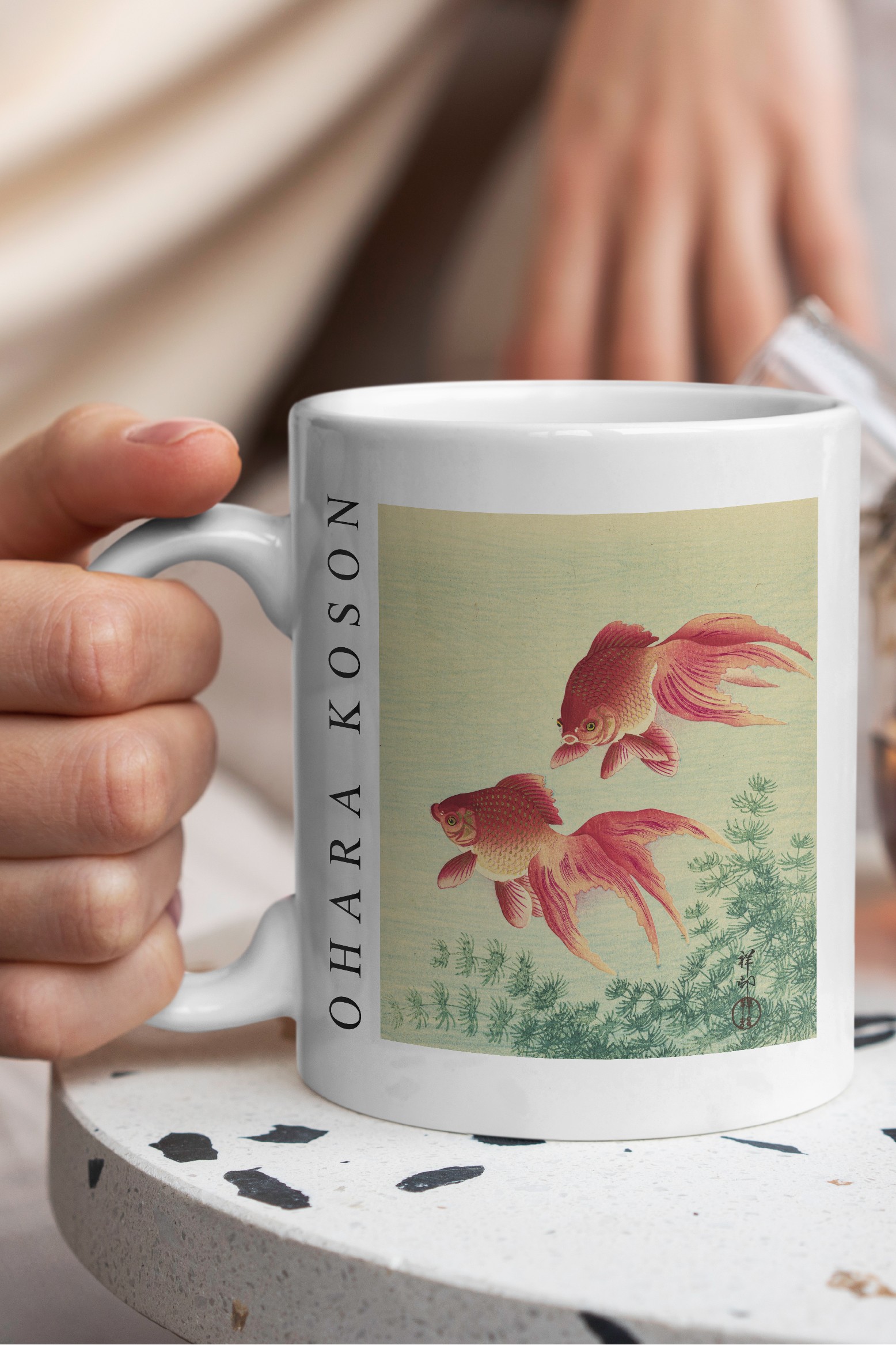 Ohara Koson - Two Veiltail Goldfish (İki Japon Balığı) Kupa Bardak