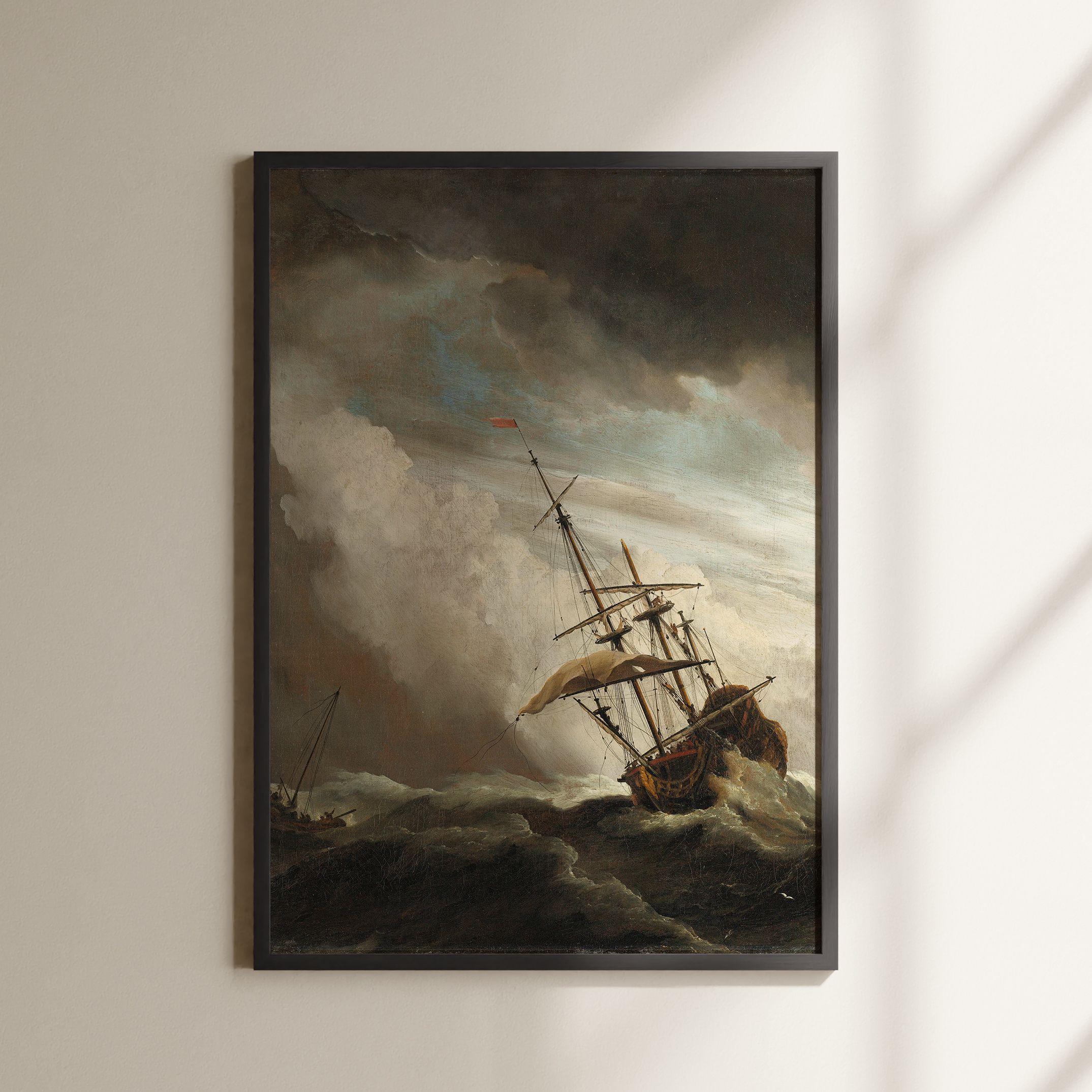 Willem van de Velde - Açık Denizde Gemi Posteri