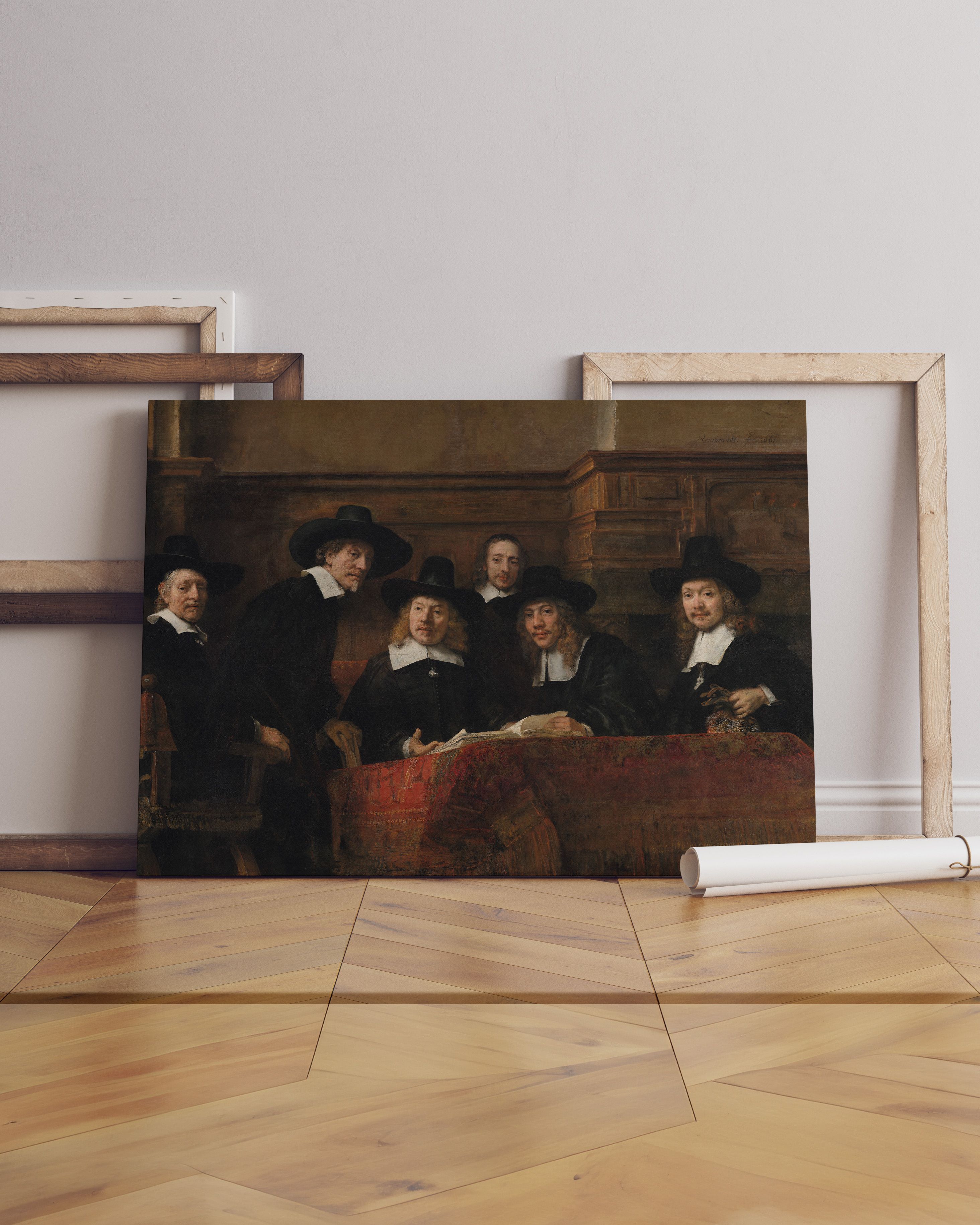 Rembrandt - Kumaşçılar Loncası’nın Memurları (Müşavirler) Kanvas Tablo