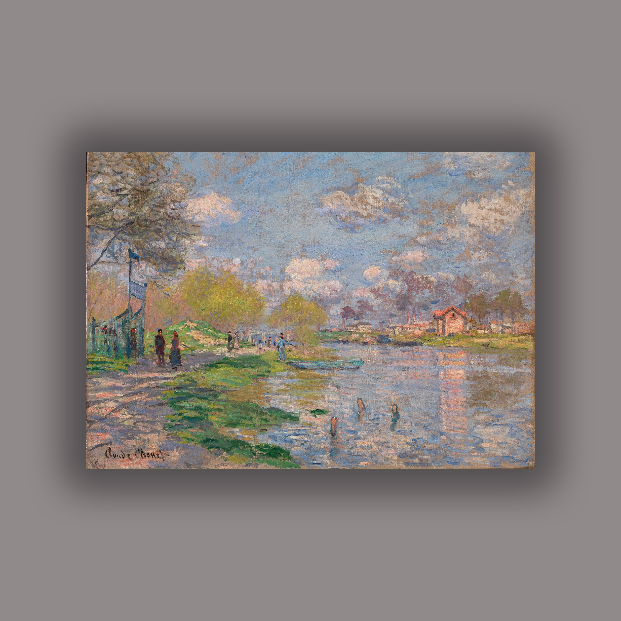 Claude Monet - Seine Nehri Kıyısında Bahar Poster
