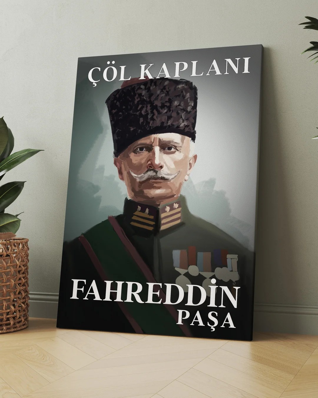 Fahreddin Paşa (Çöl Kaplanı) Özel Tasarım Kanvas Tablo