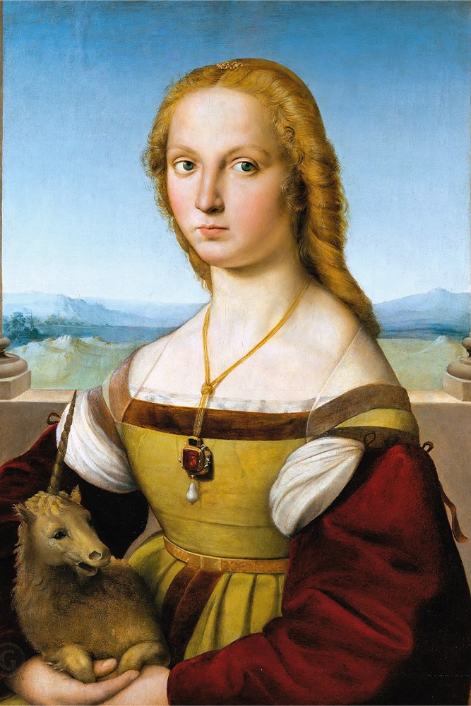 Raffaello Sanzio - Unicornlu Genç Kadın Poster