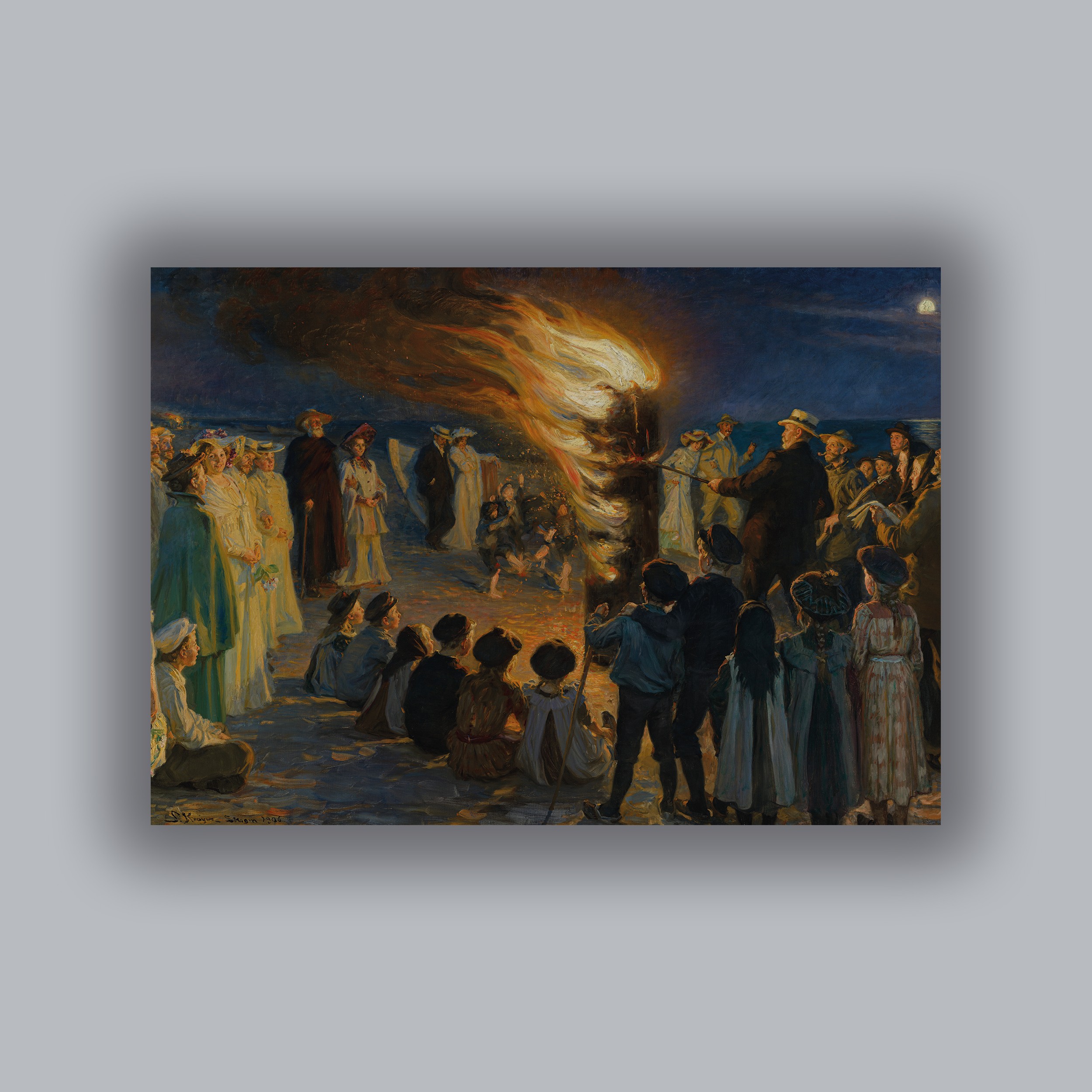 Peder Severin Kroyer - Yaz Gecesi Şenlik Ateşi Poster