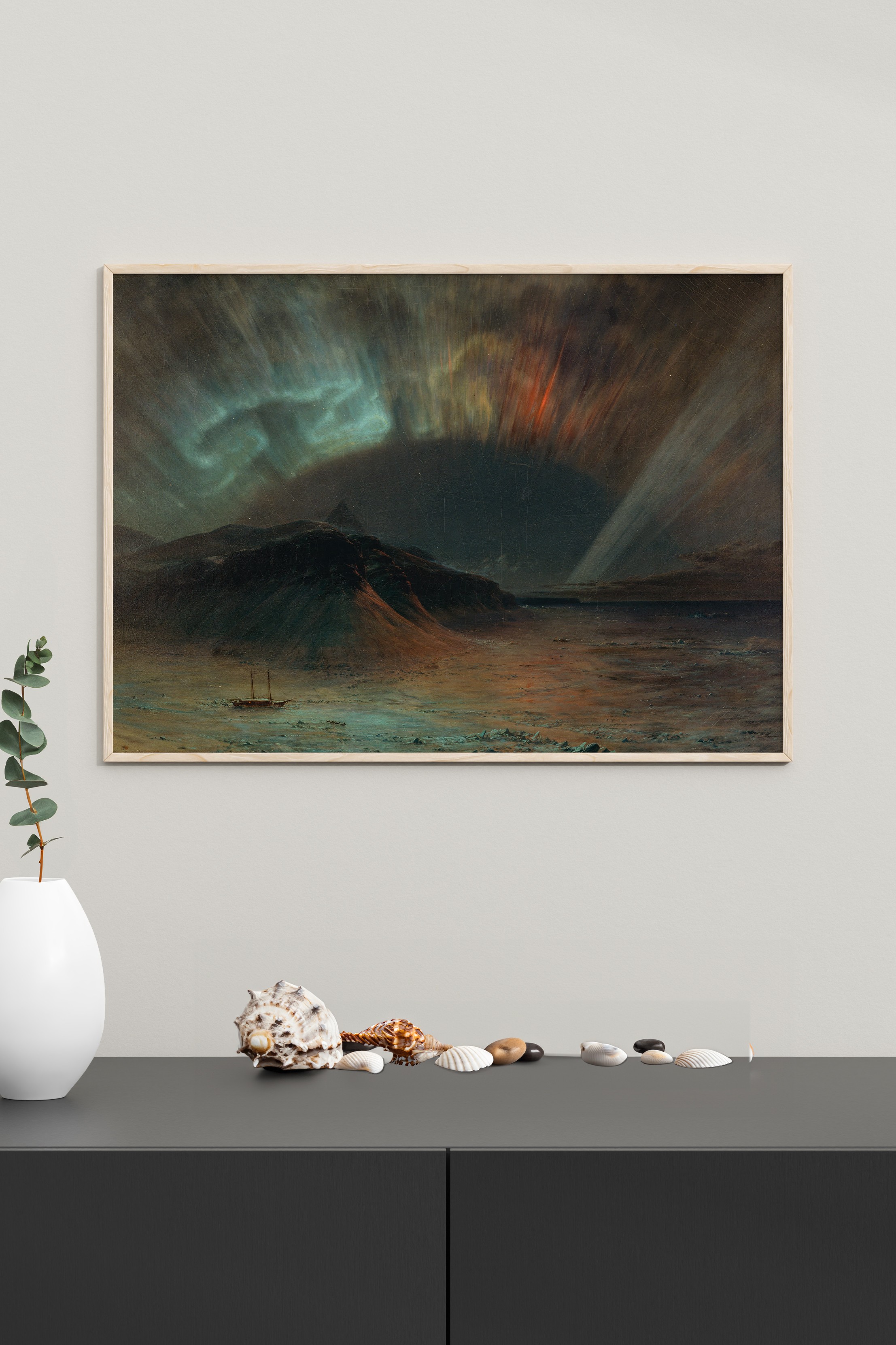 Frederic Edwin Church - Kutup Işıkları Posteri (Aurora Borealis)