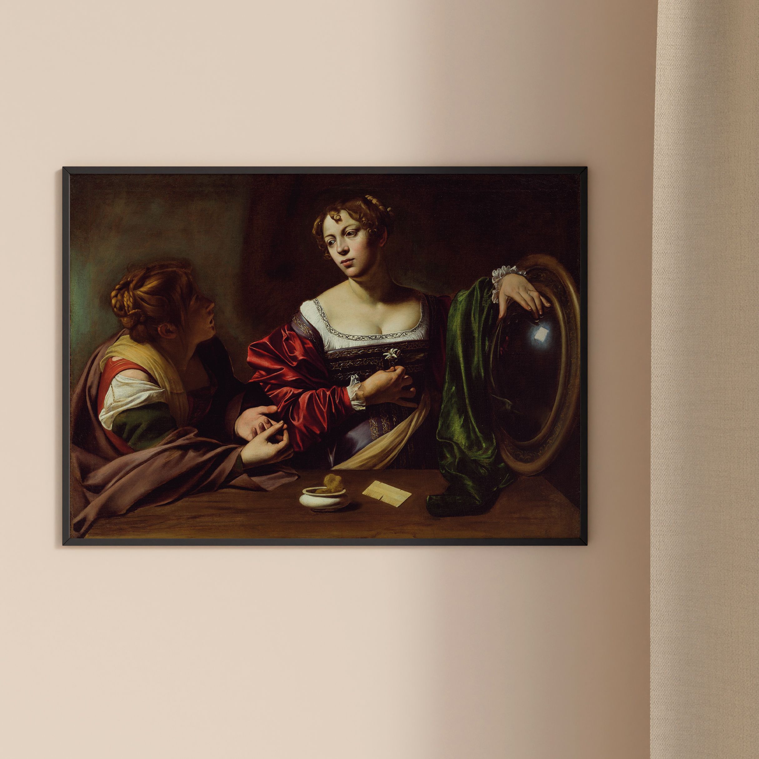 Caravaggio - Martha ve Mary Magdalene Poster