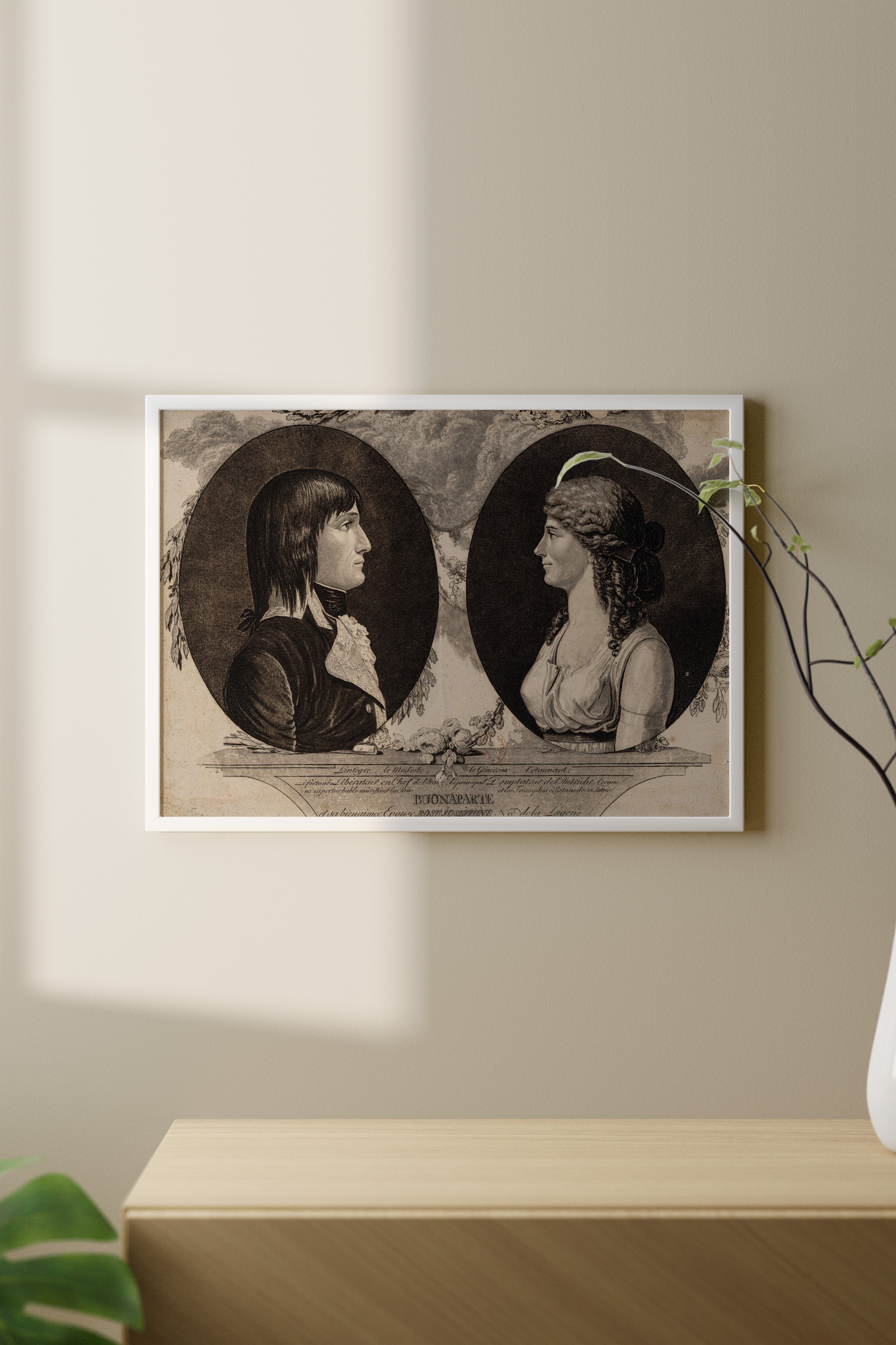 Napoleon Bonaparte ve Eşi Joséphine Bonaparte Gravür Poster