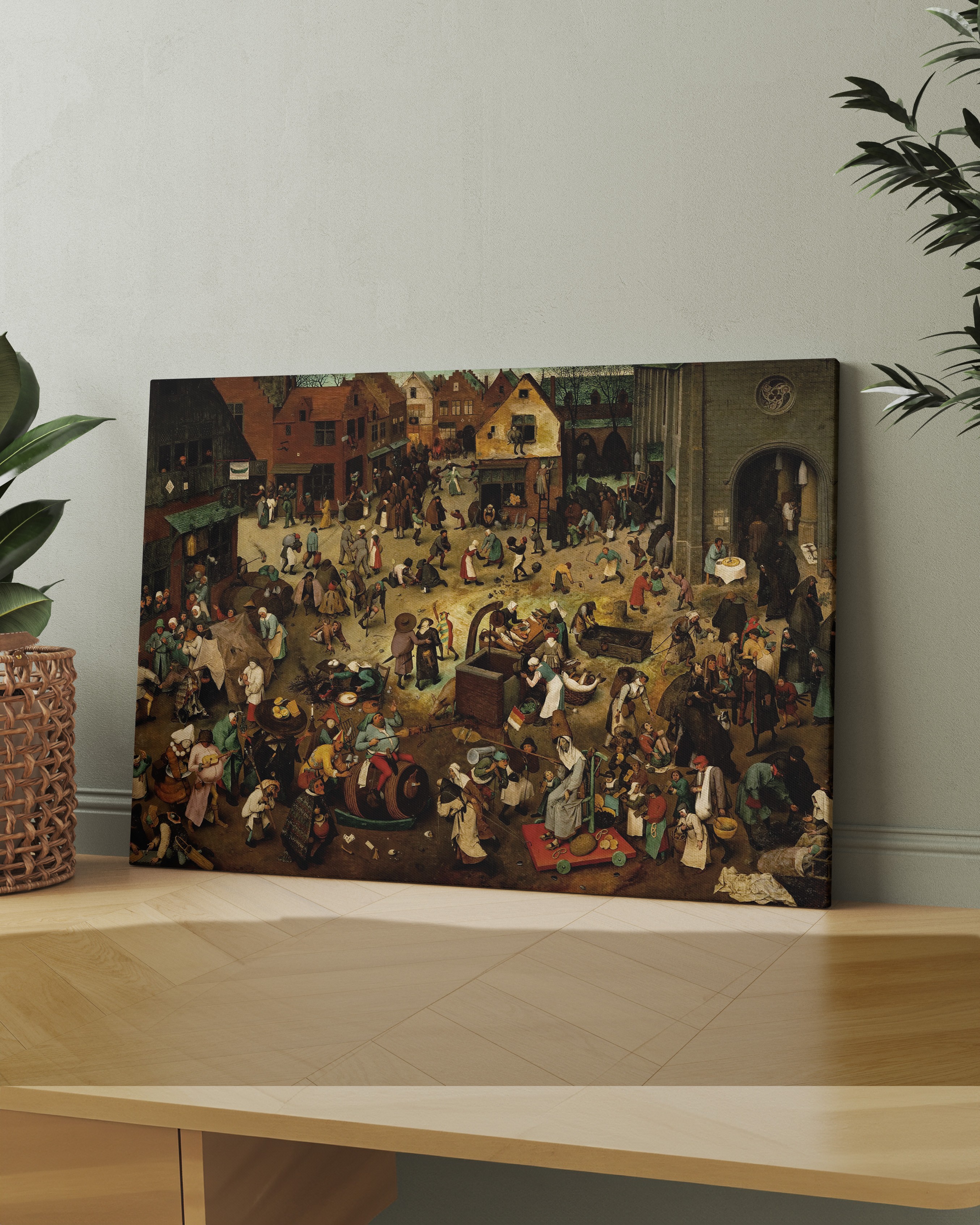 Pieter Brueghel - Karnaval ve Perhiz Arasındaki Savaş Kanvas Tablo