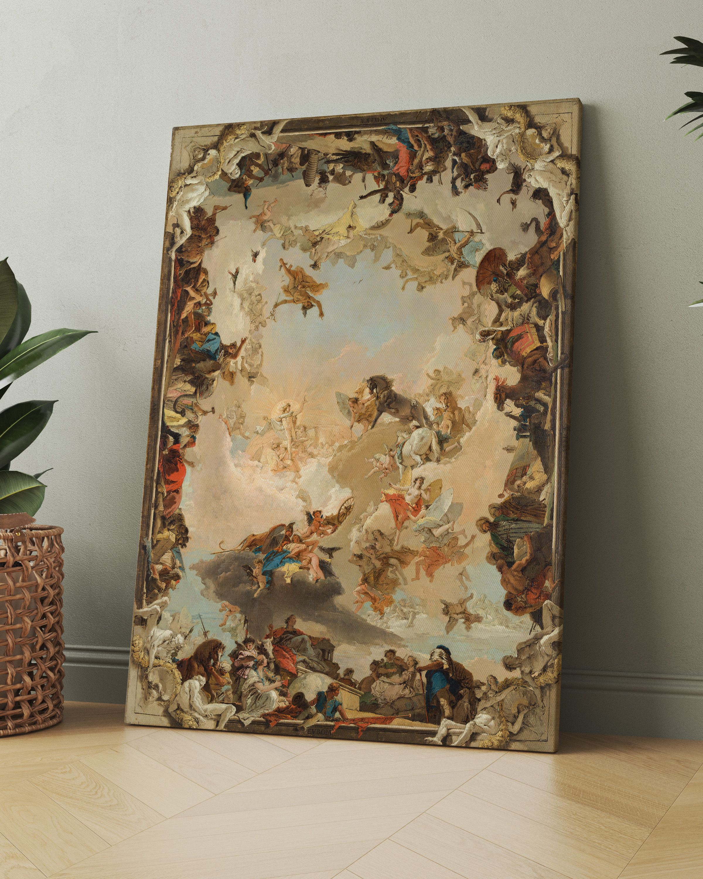 Giovanni Battista Tiepolo - Gezegenler ve Kıtalar Alegorisi Kanvas Tablo