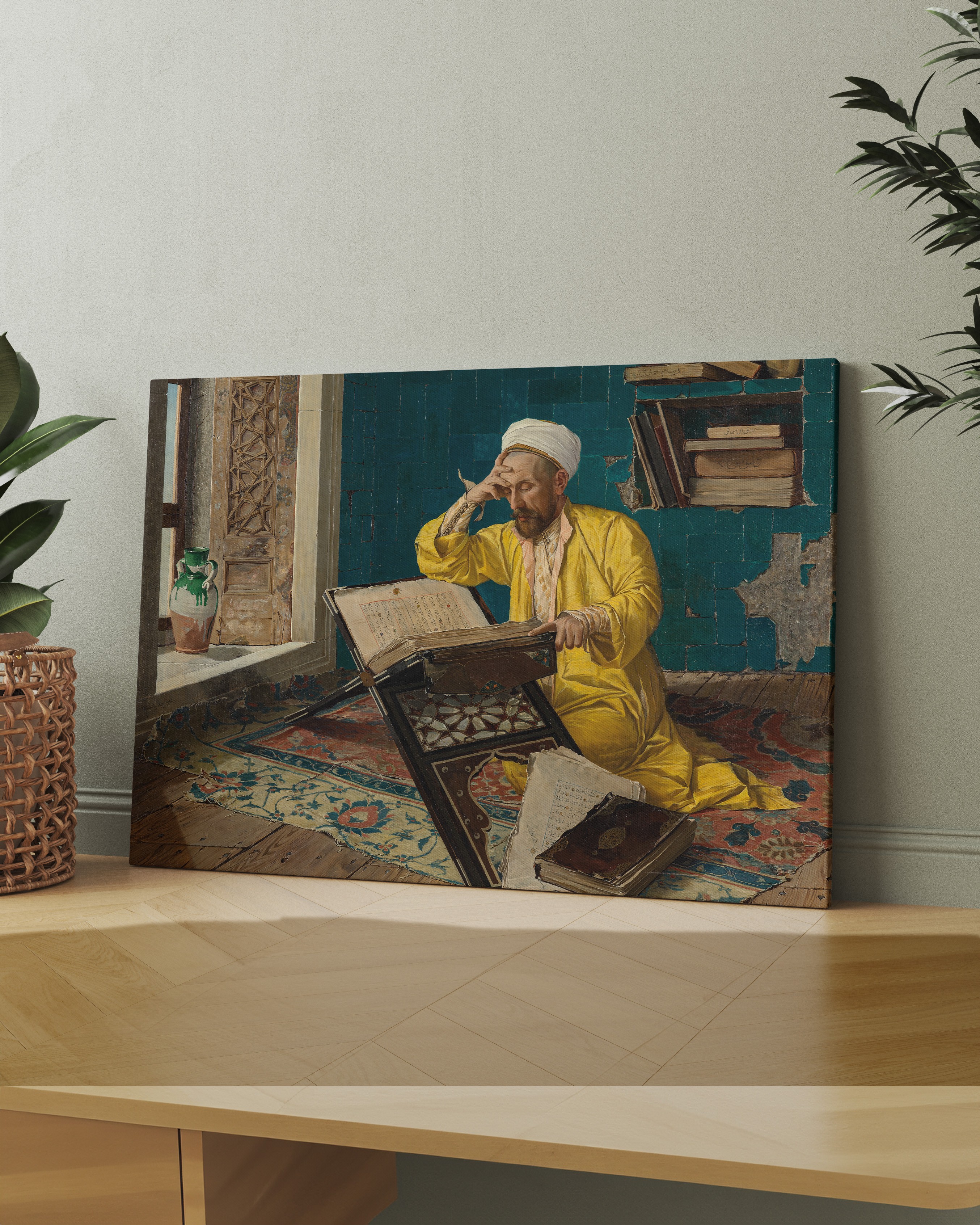 Osman Hamdi Bey - Kur'an Okuyan Adam Kanvas Tablo