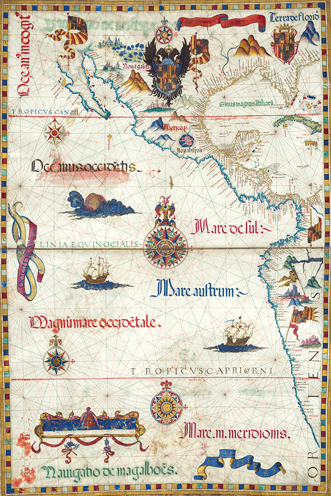 Diego Homem - Pasifik ve Amerika Atlası Poster (1558)