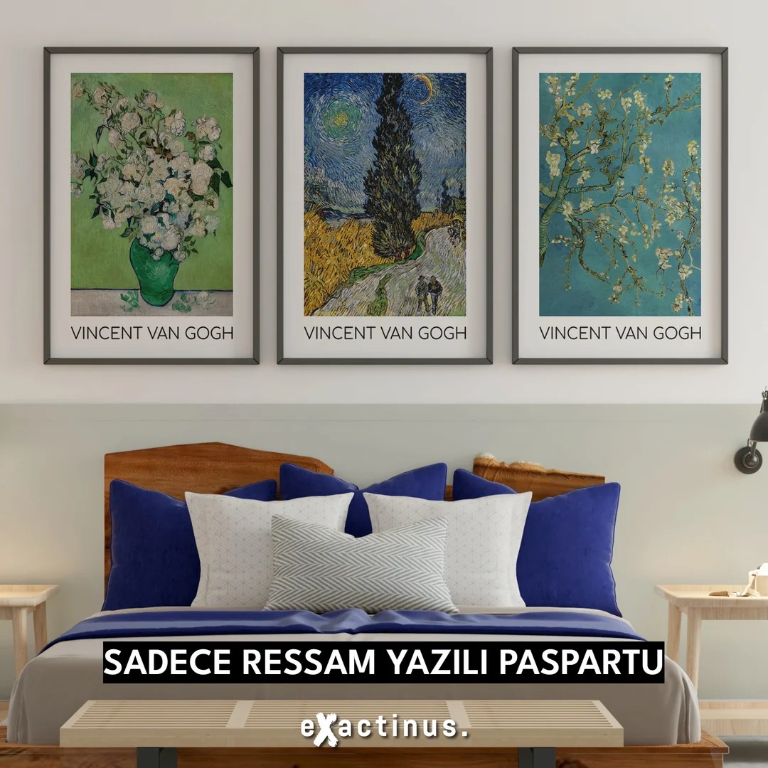 Vincent van Gogh Üç Parçalı Poster Tablo Seti - 1 (Ücretsiz Kargo)