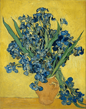 İrisli Vazo (Tarih: 1890, Boyut:92,7 x 73,9 cm, Yer: Van Gogh Müzesi, Amsterdam)