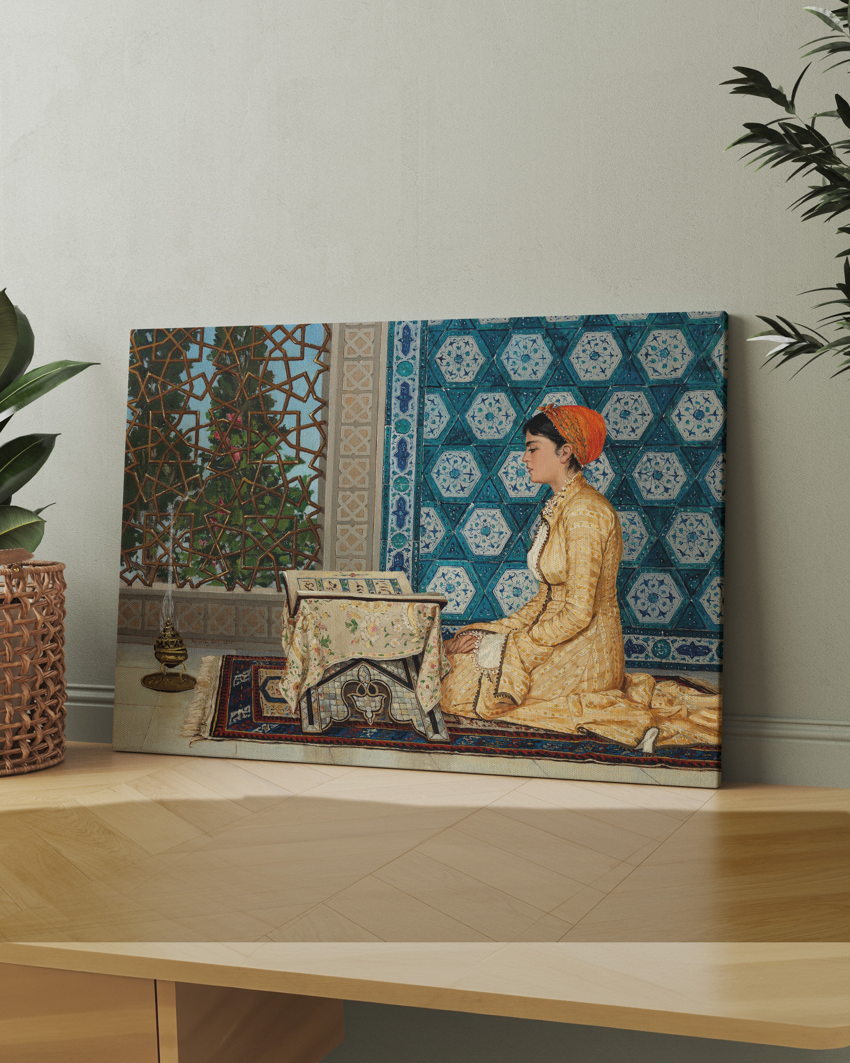 Osman Hamdi Bey - Kur'an Okuyan Kız Kanvas Tablo