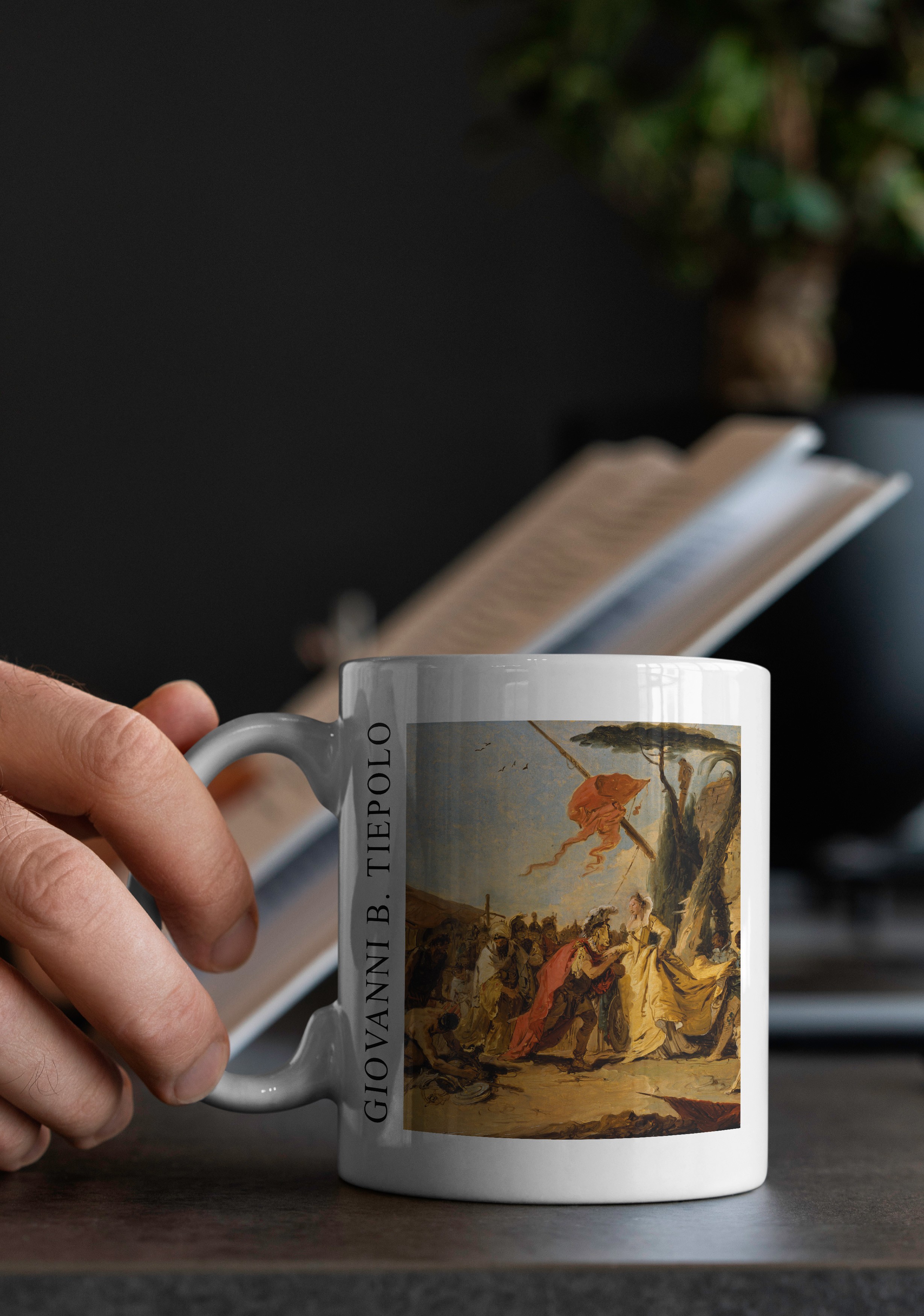 Giovanni Battista Tiepolo - Antonius ve Kleopatra'nın Buluşması Kupa Bardak