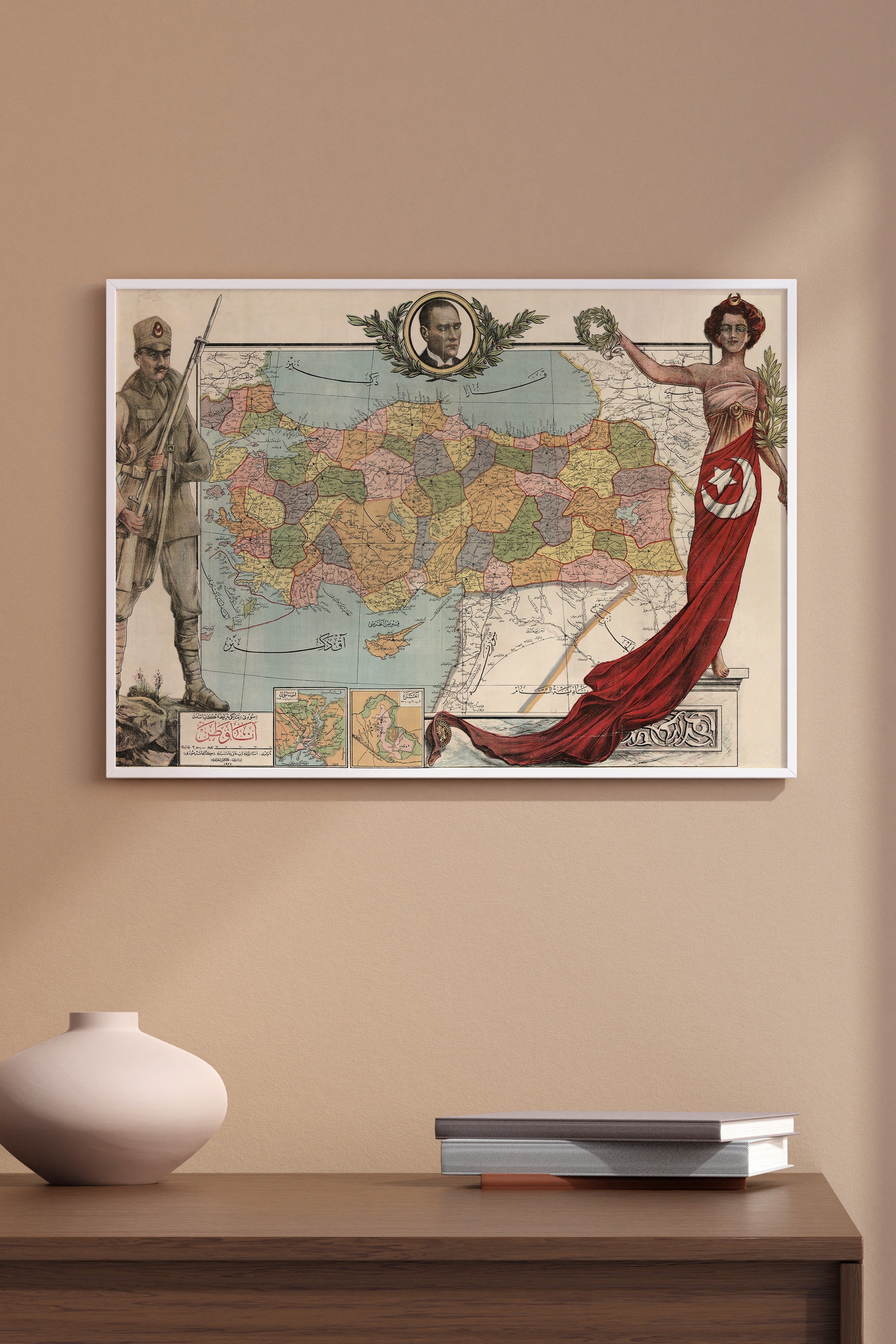 Anavatan 1927 Harita Poster (1927 Türkiye Haritası)