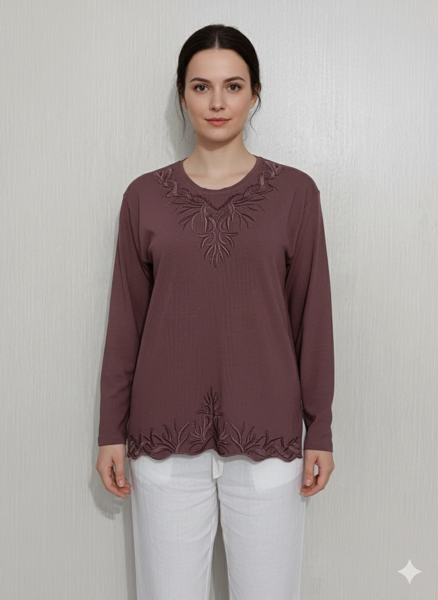 Lüx Yonca Bluz Z4 - Pudra