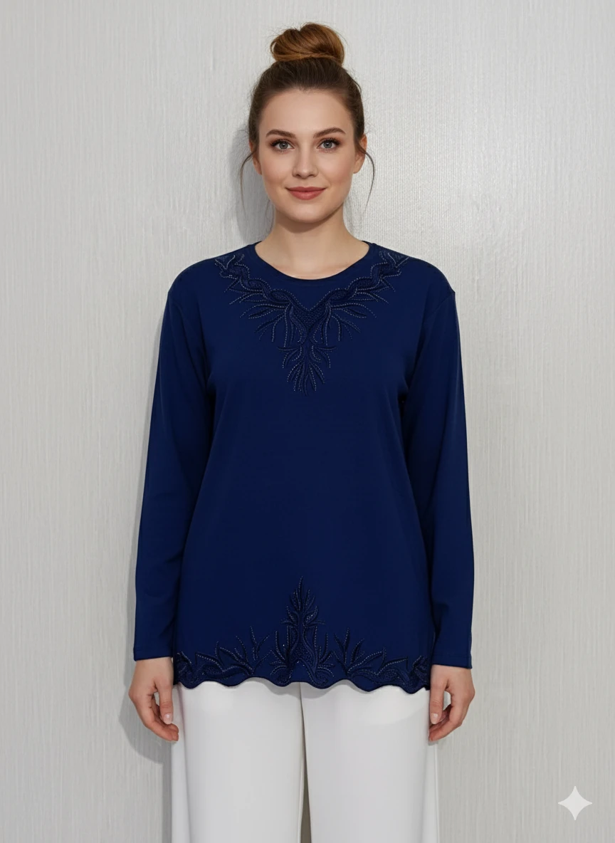 Lüx Yonca Bluz Z4 - Mavi