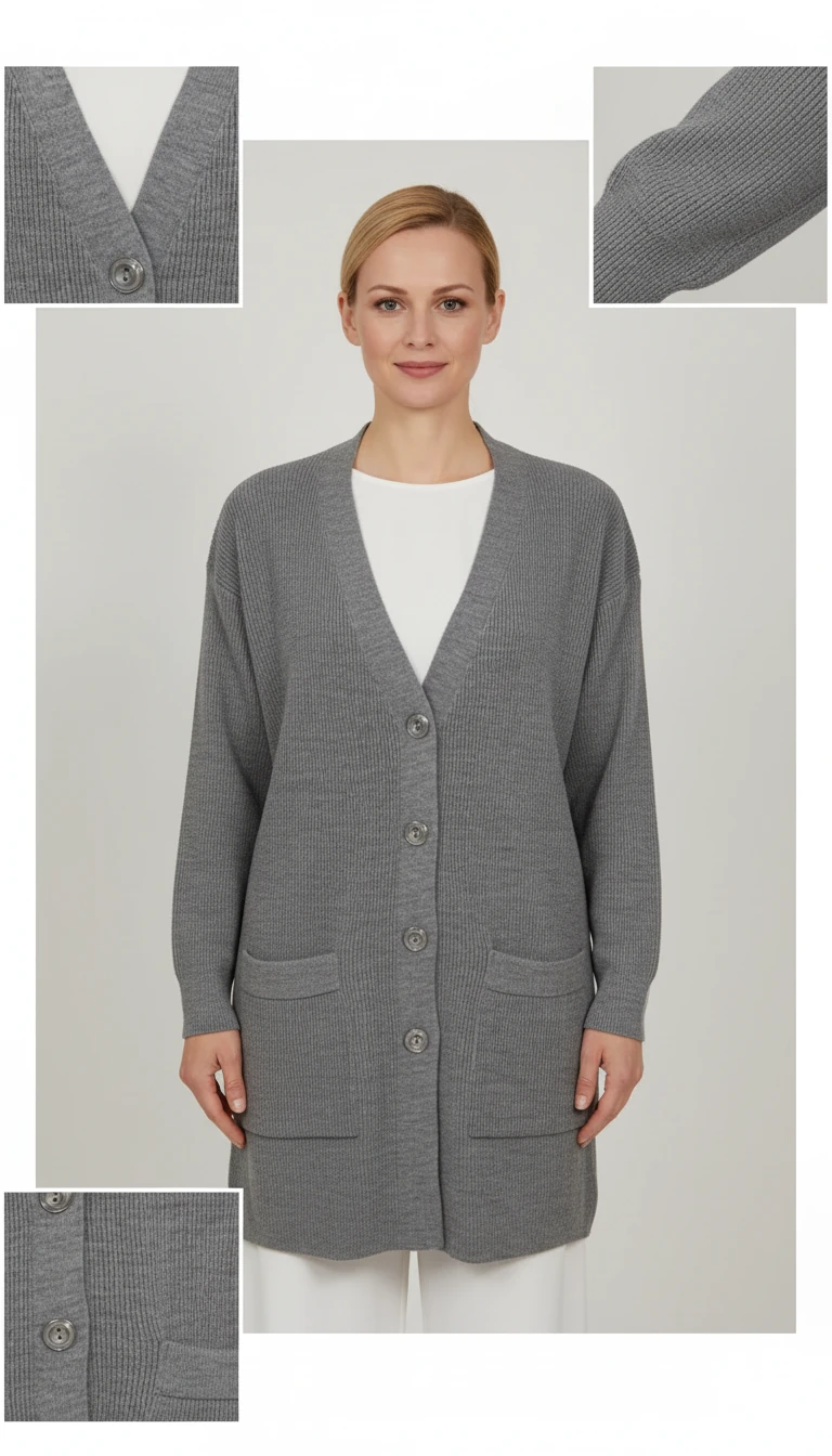 Örme Hırka M2 - Gri