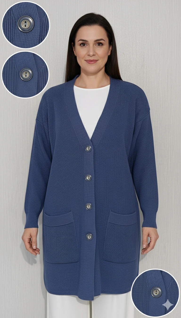 Örme Hırka M2 - Mavi