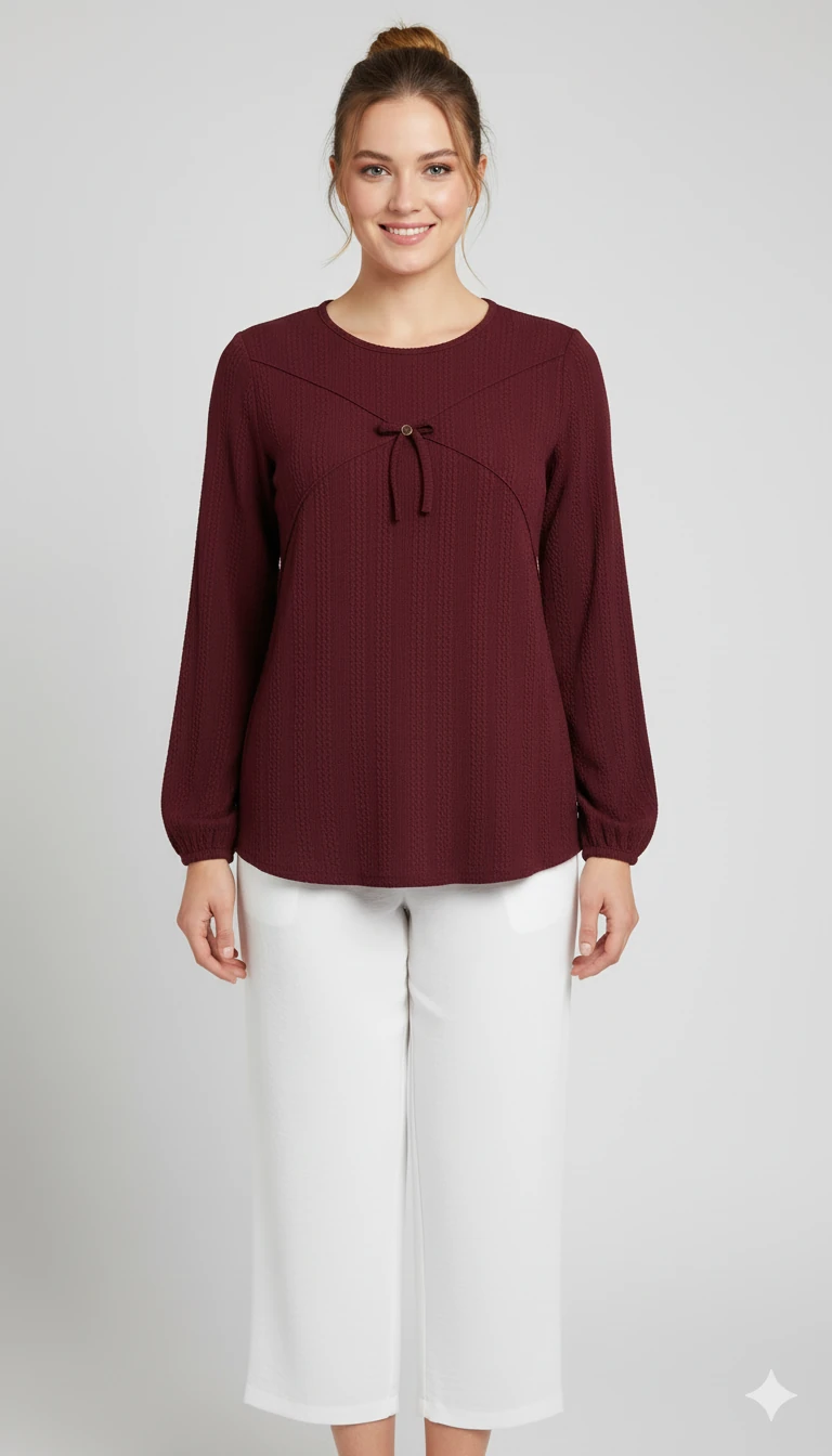 Kışlık Spor Lüx  Bluz H1 - Bordo