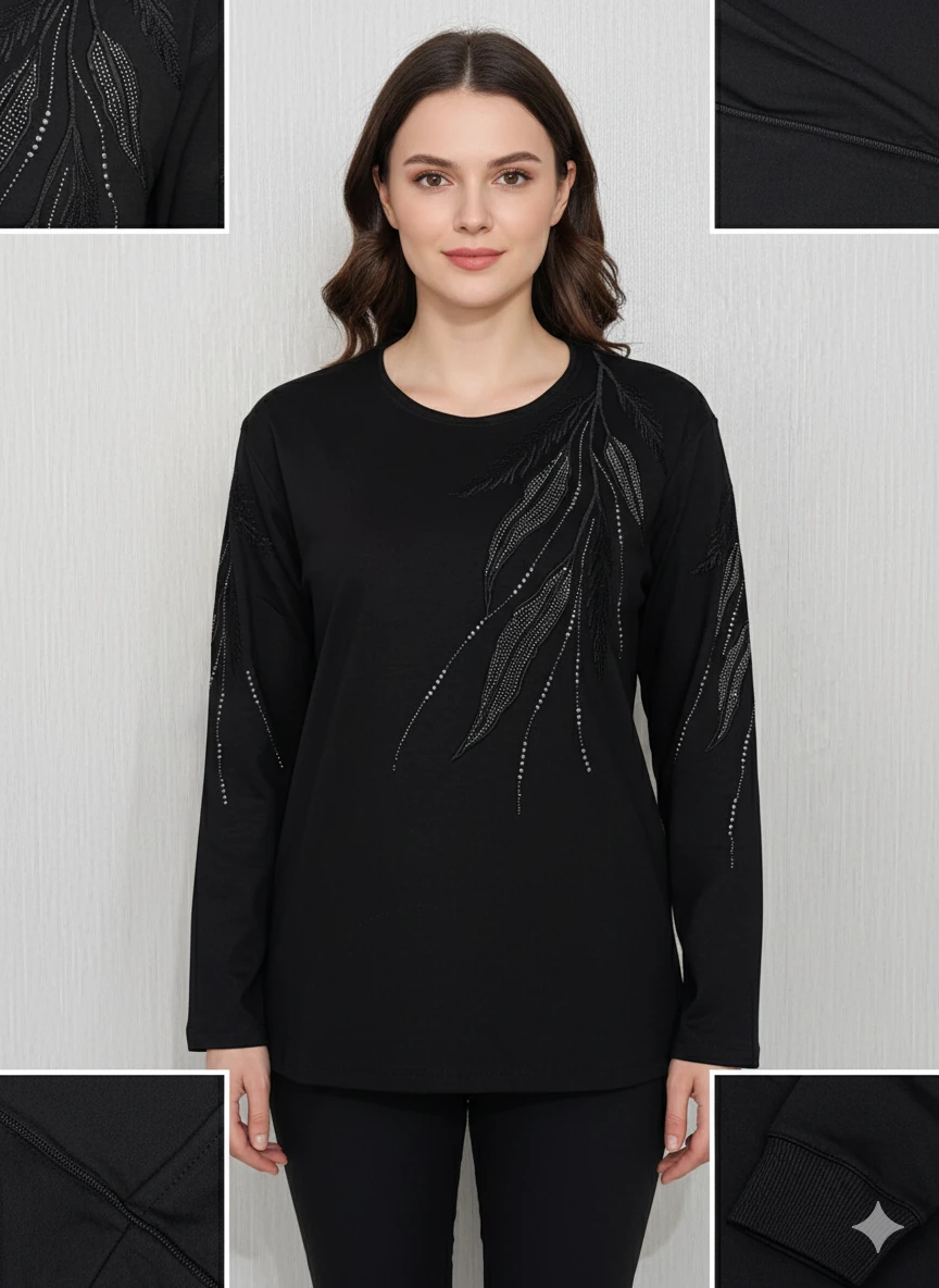 Lüx Taşlı Bluz Z3