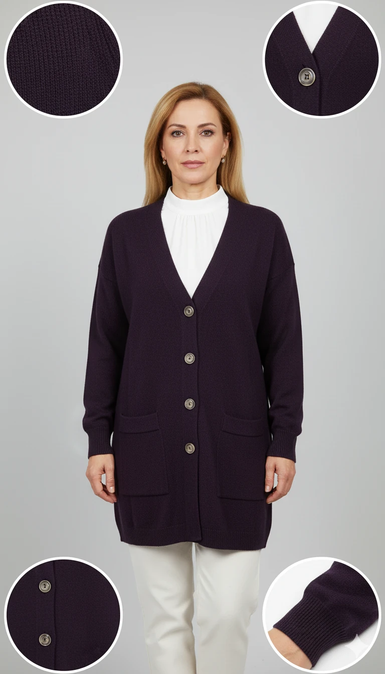 Örme Hırka M2 - Mor