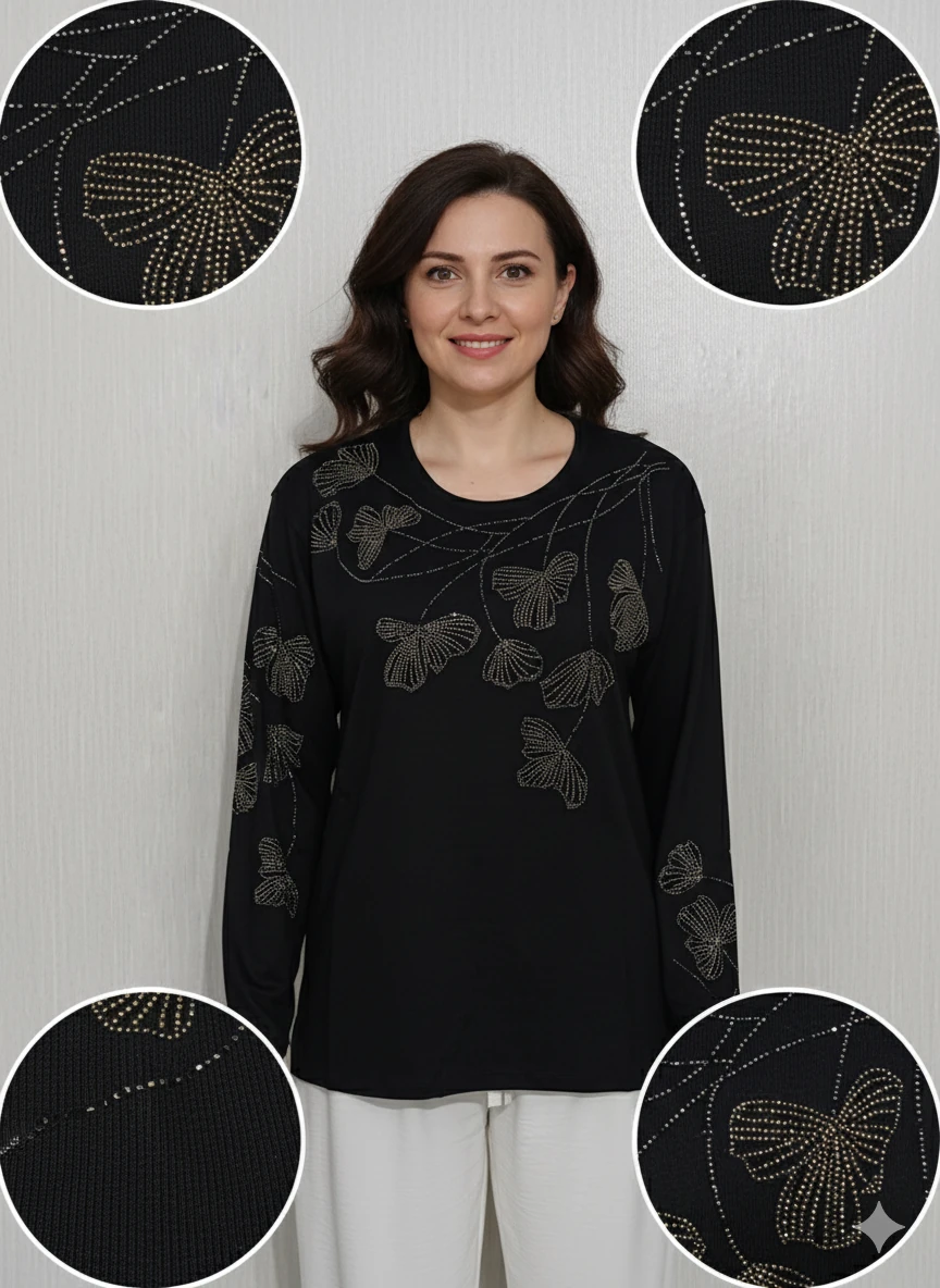 Lüx Taşlı Bluz Z1