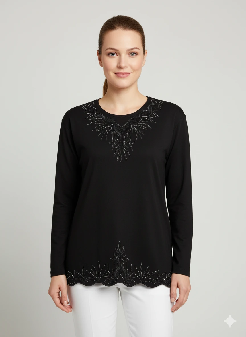 Lüx Yonca Bluz Z4 - Siyah