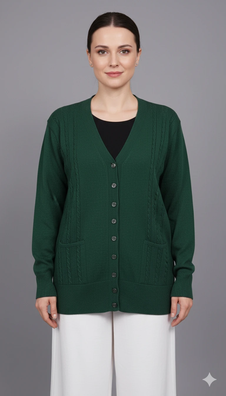 Spor Hırka | Yumuşak Triko Z5 - Yeşil