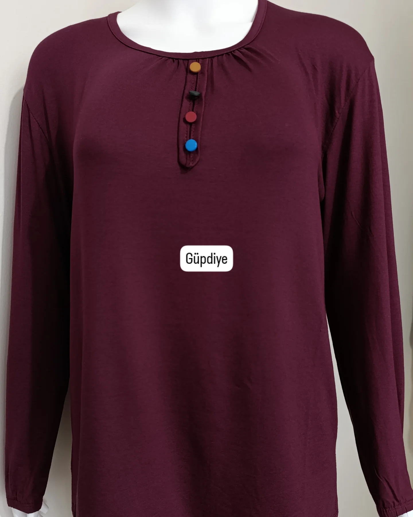 Düğme Desenli Bluz