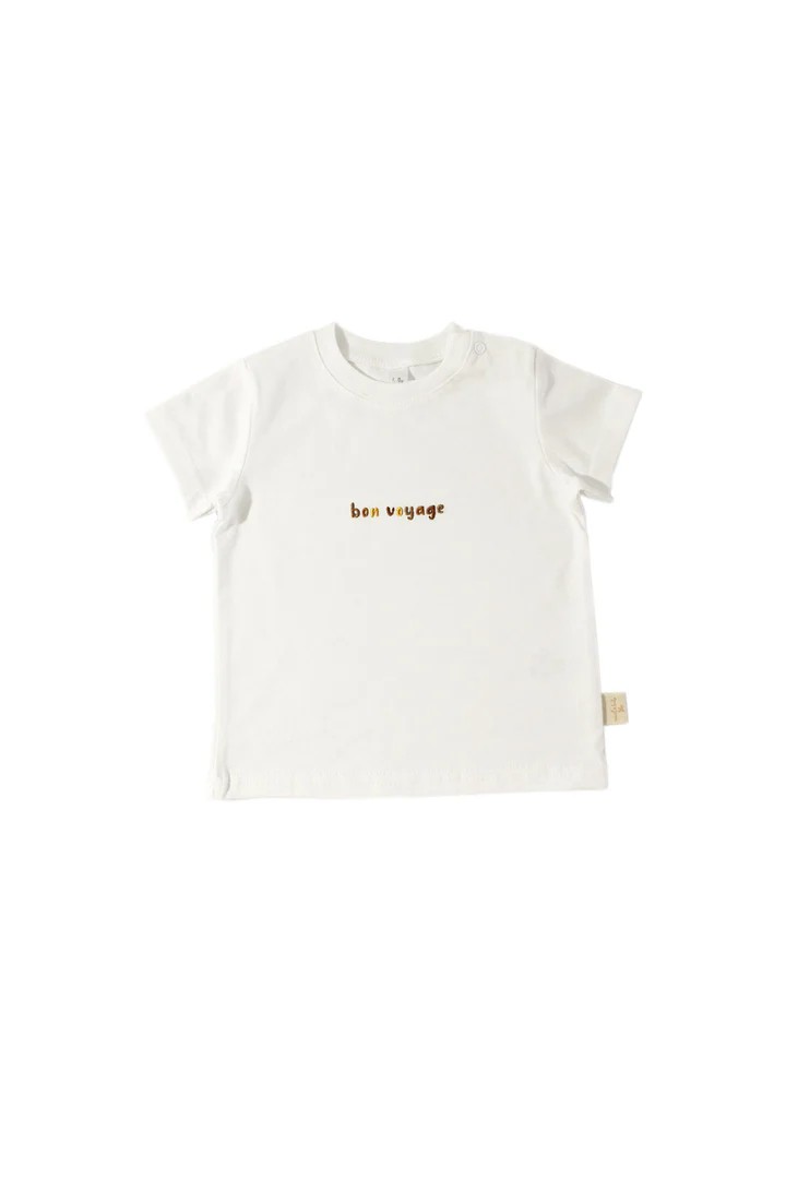 Bon Voyage Nakışlı Slogan Bebek Tshirt