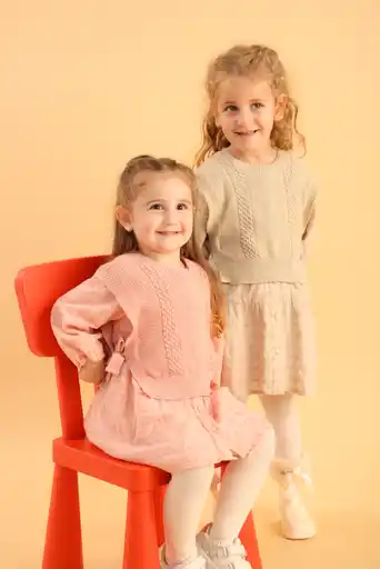 Patique Triko Süveterli Elbise Pembe