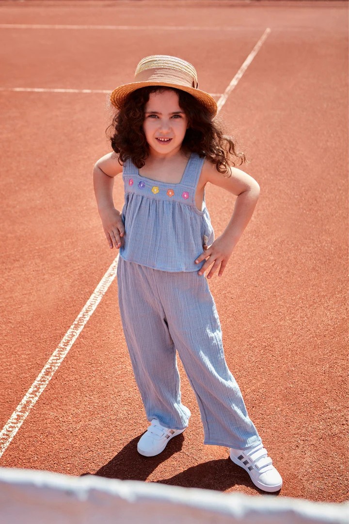 Flouncy Müslin Crop Set - Sky Blue