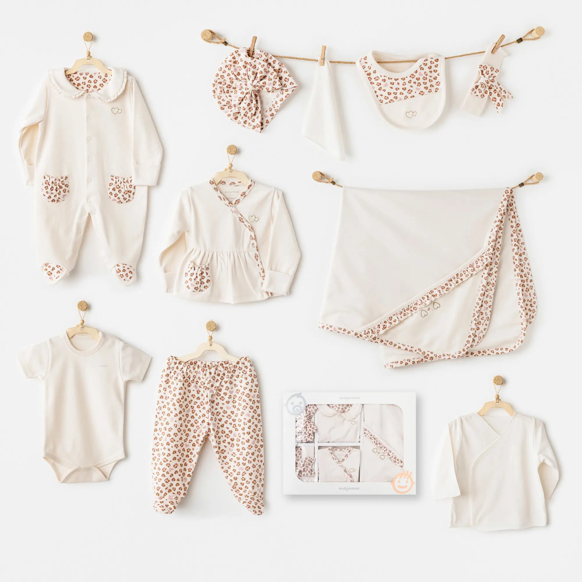 BEBEK HASTANE ÇIKIŞI 10 PCS NEWBORN SET LITTLE LEOPARD