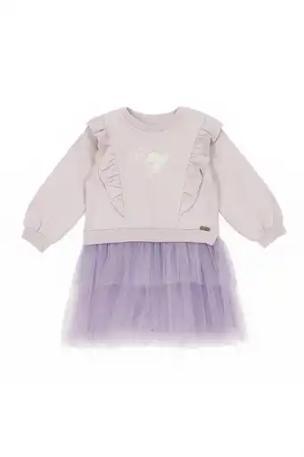 Patique Tütülü Sweat Elbise Lila