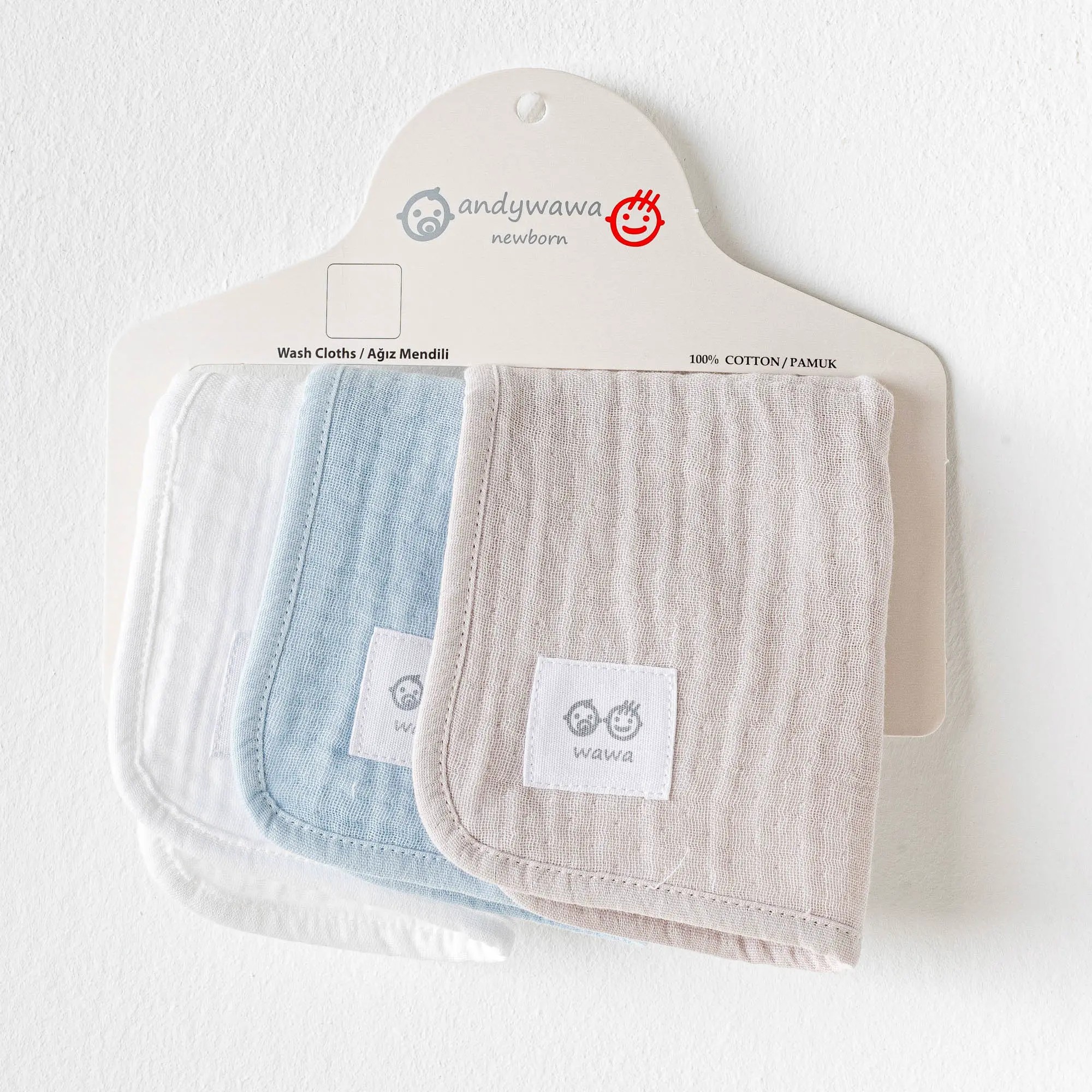 BEBEK AĞIZ MENDİLİ 3 PCS WASHCLOTHS 20X20CM MUSLIN HOME