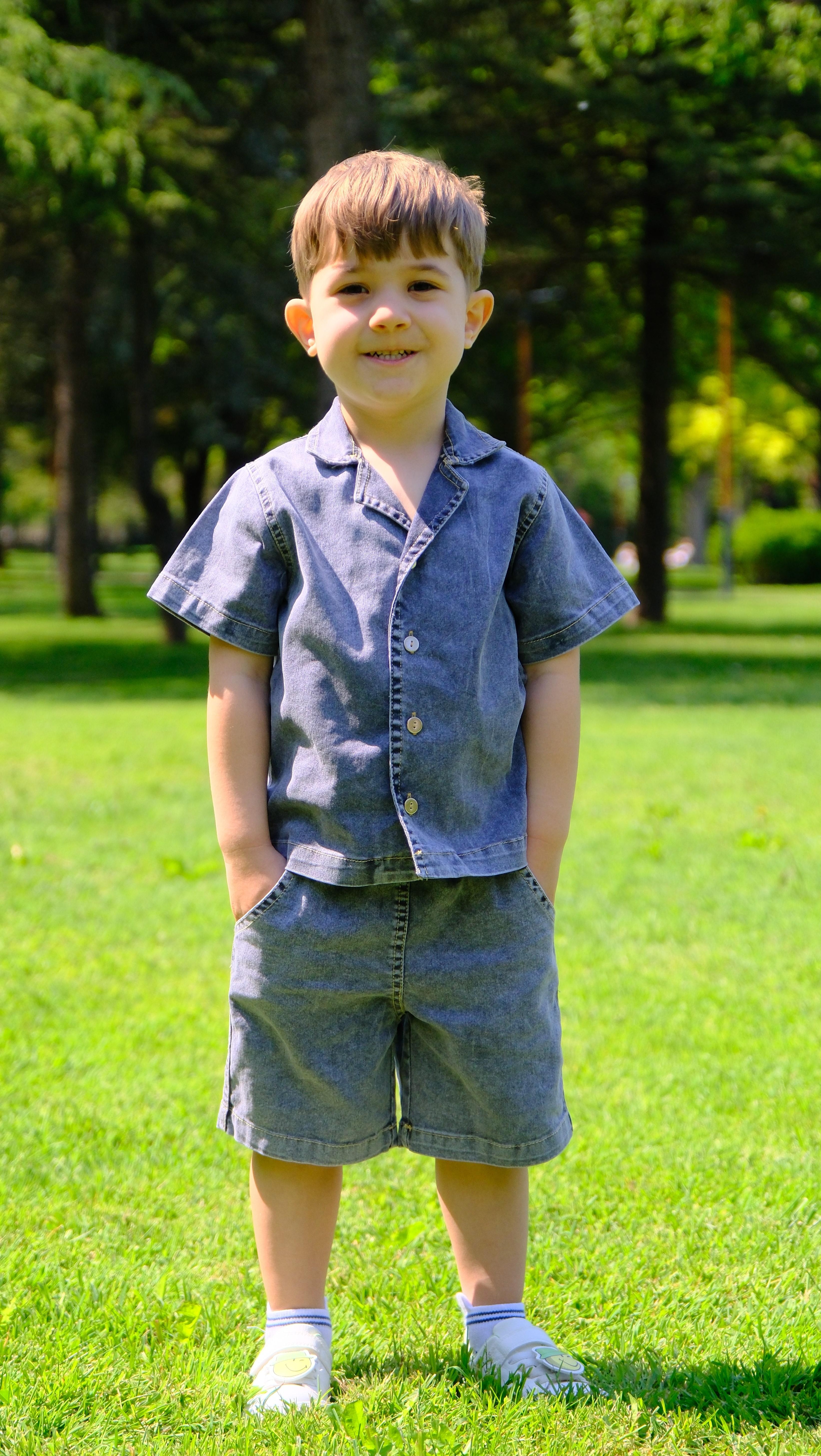 DENİM GÖRÜNÜMLÜ İKİLİ TAKIM