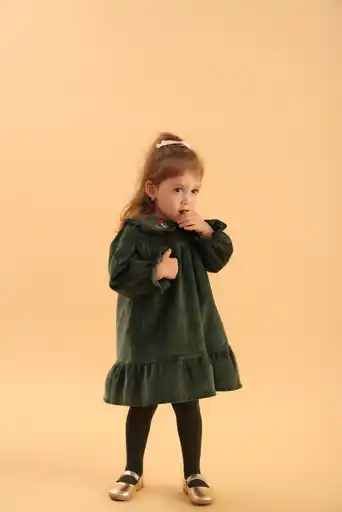 Patique Yeşil Kadife Elbise