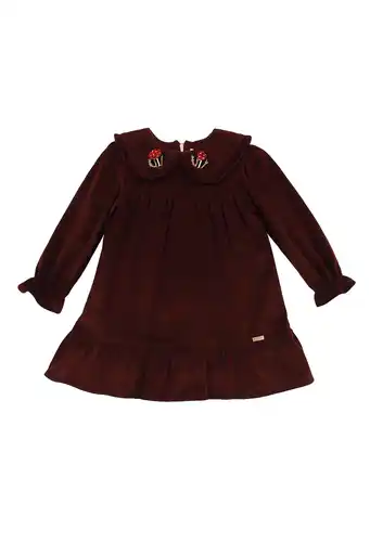 Patique Bordo Kadife Elbise